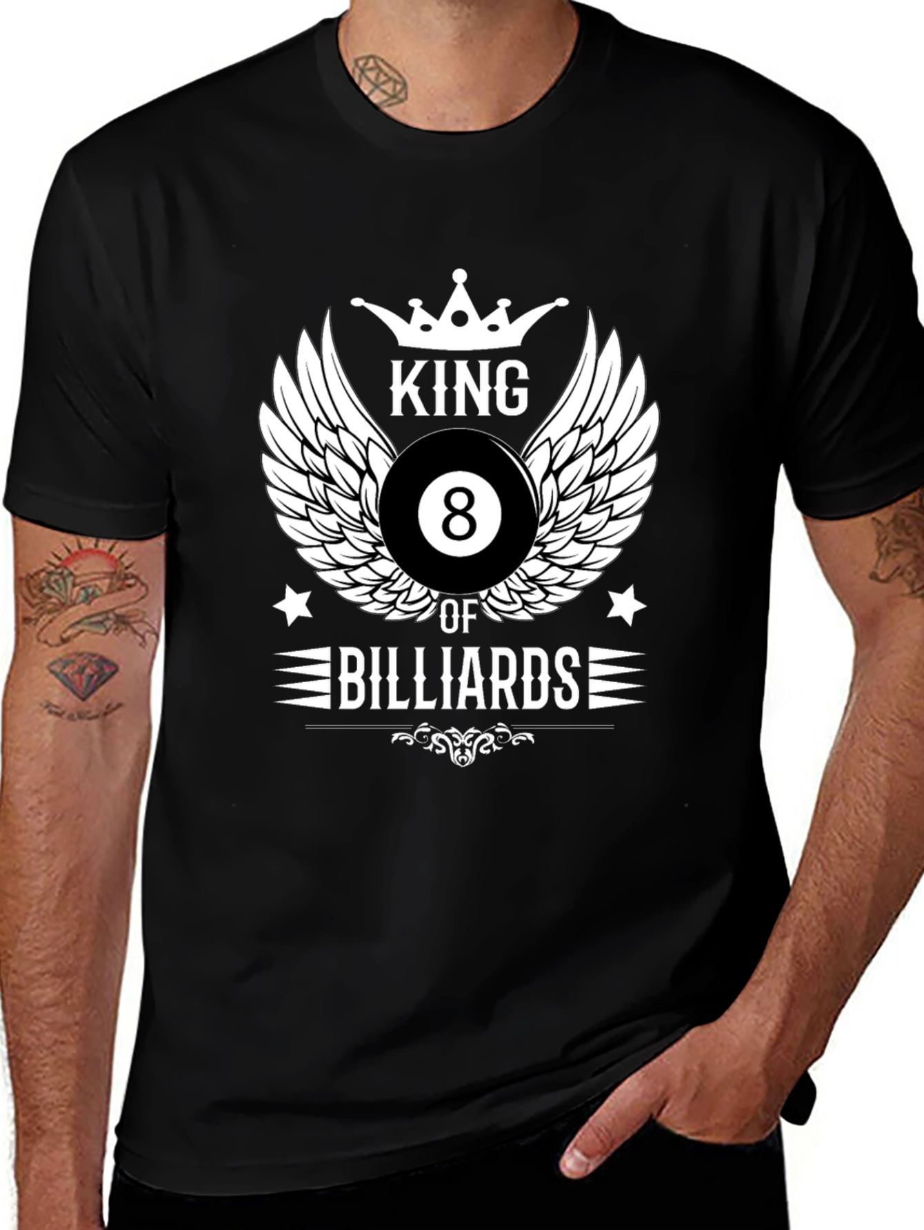Variant 30 of King of Billiards Graphic T-Shirt - Black