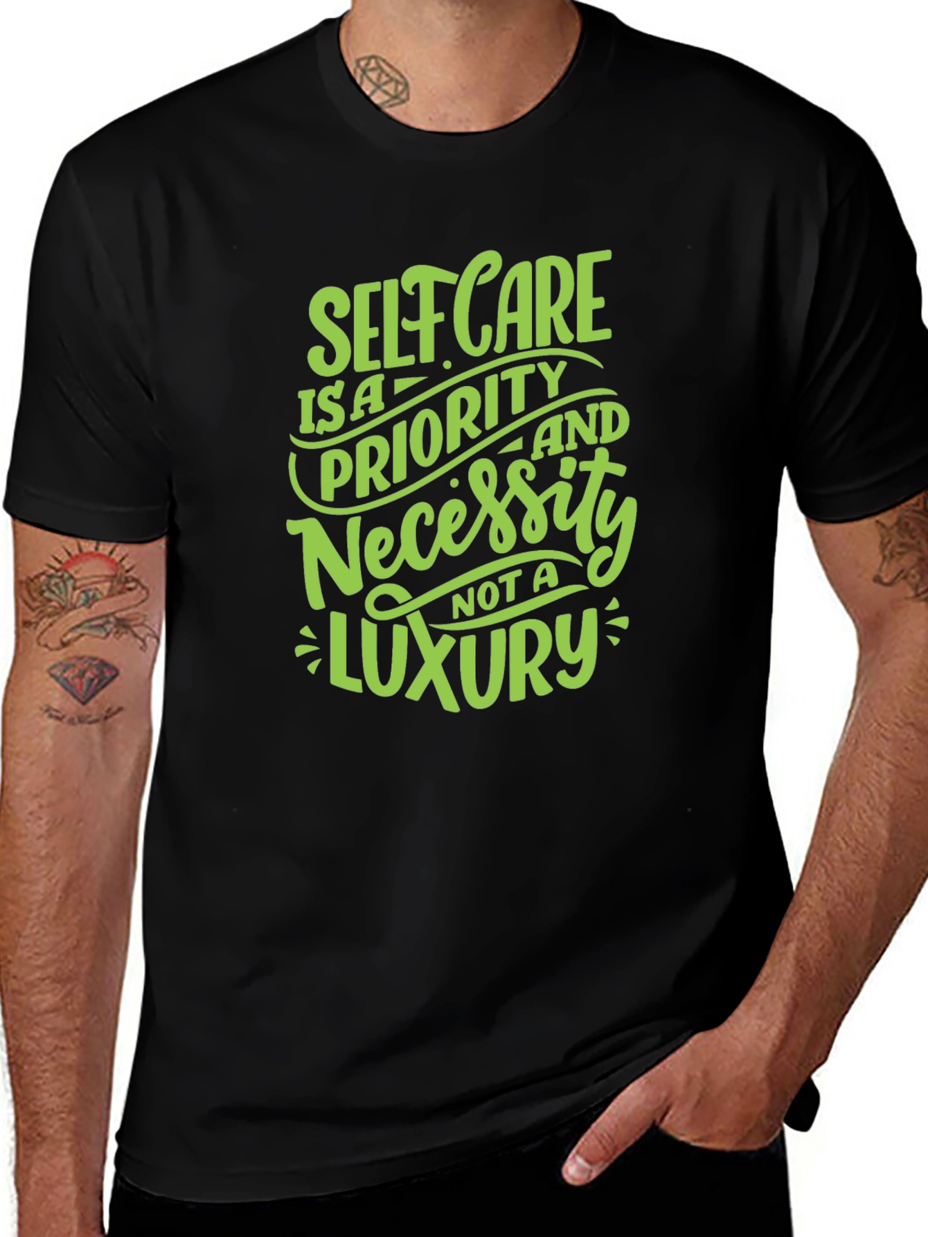Variant 22 of Self Care Priority Tee - Black Cotton Blend