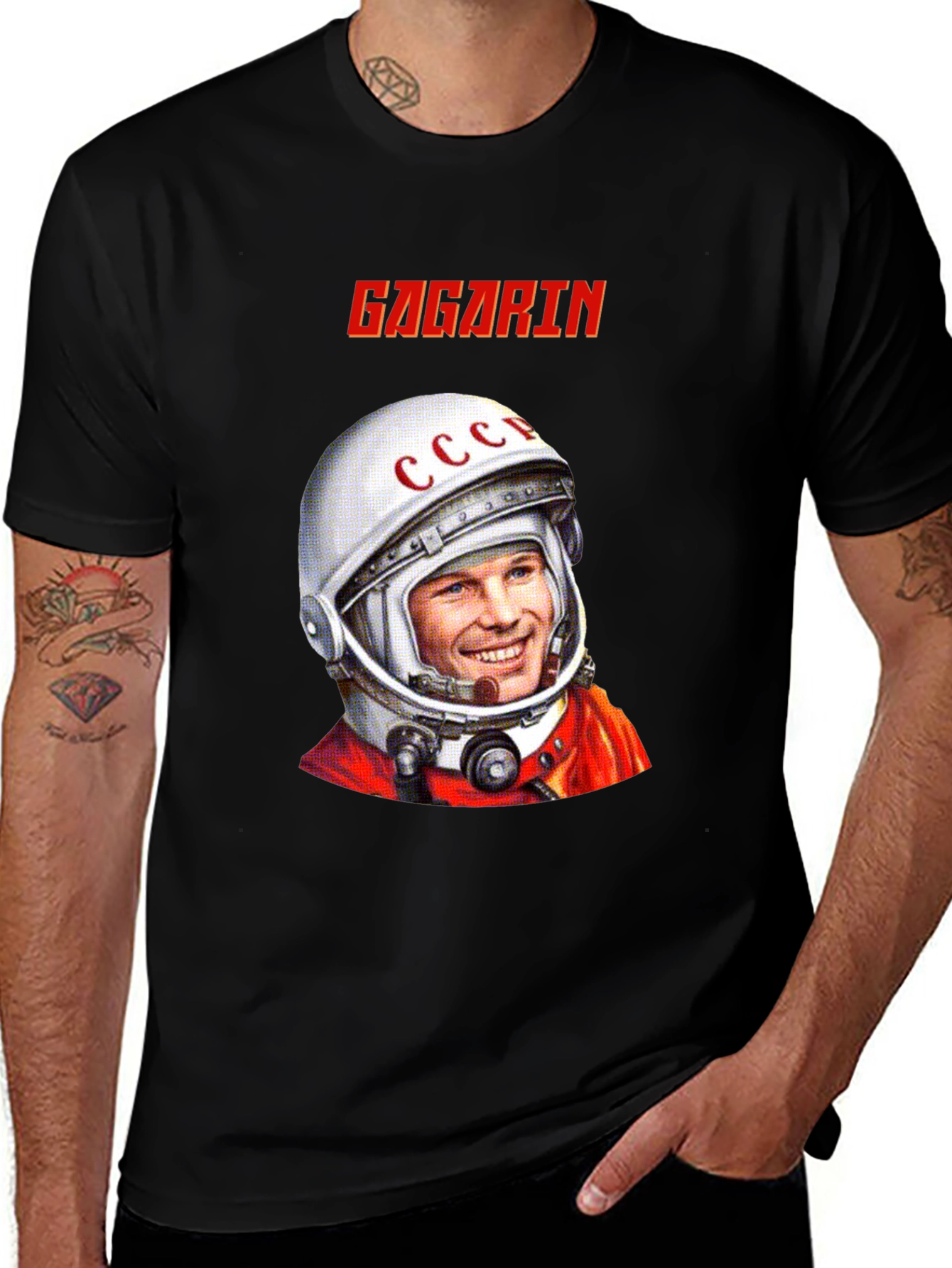 Gagarin Space Race T-Shirt - Black