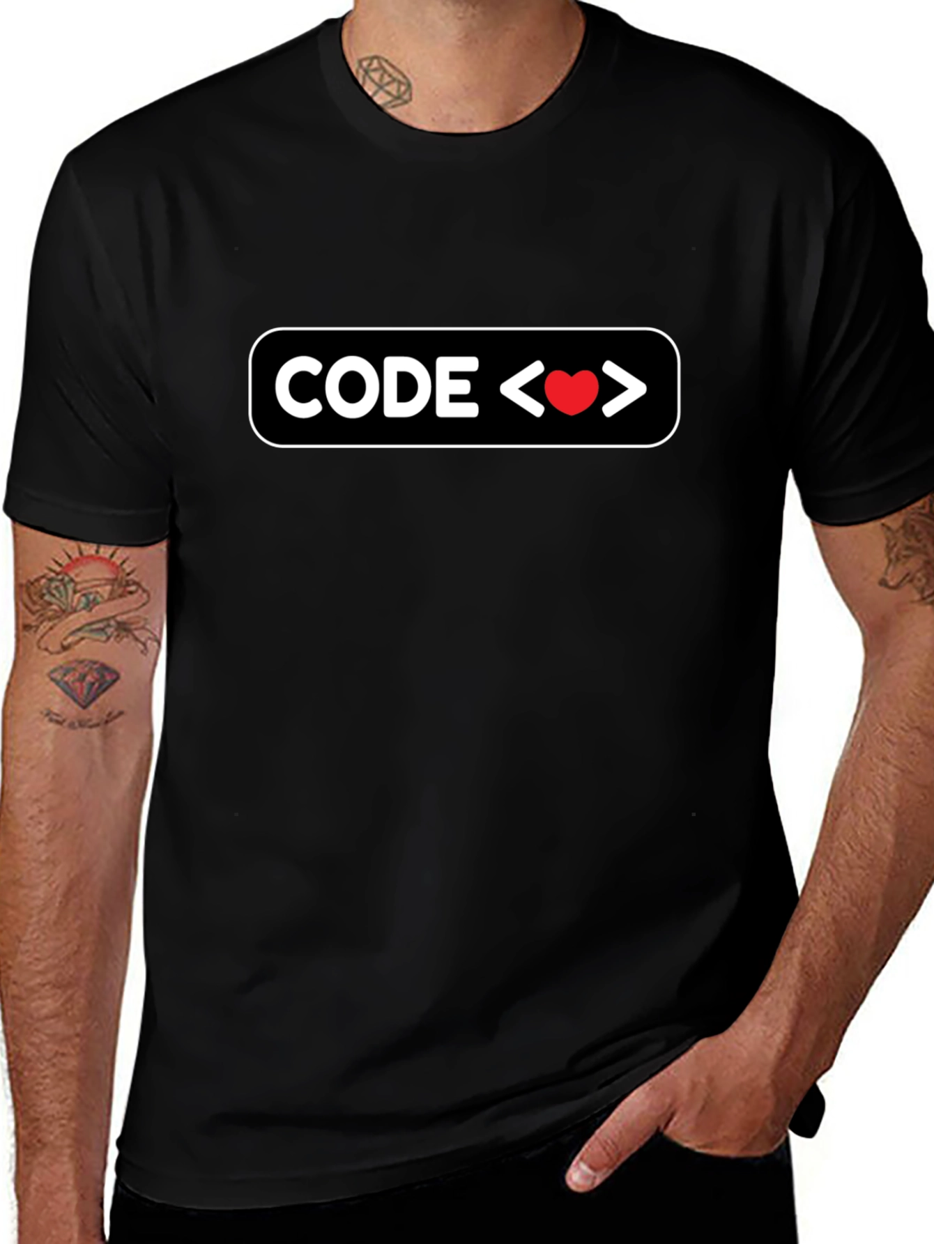 Code Love T-Shirt: Black Cotton Programmer Tee