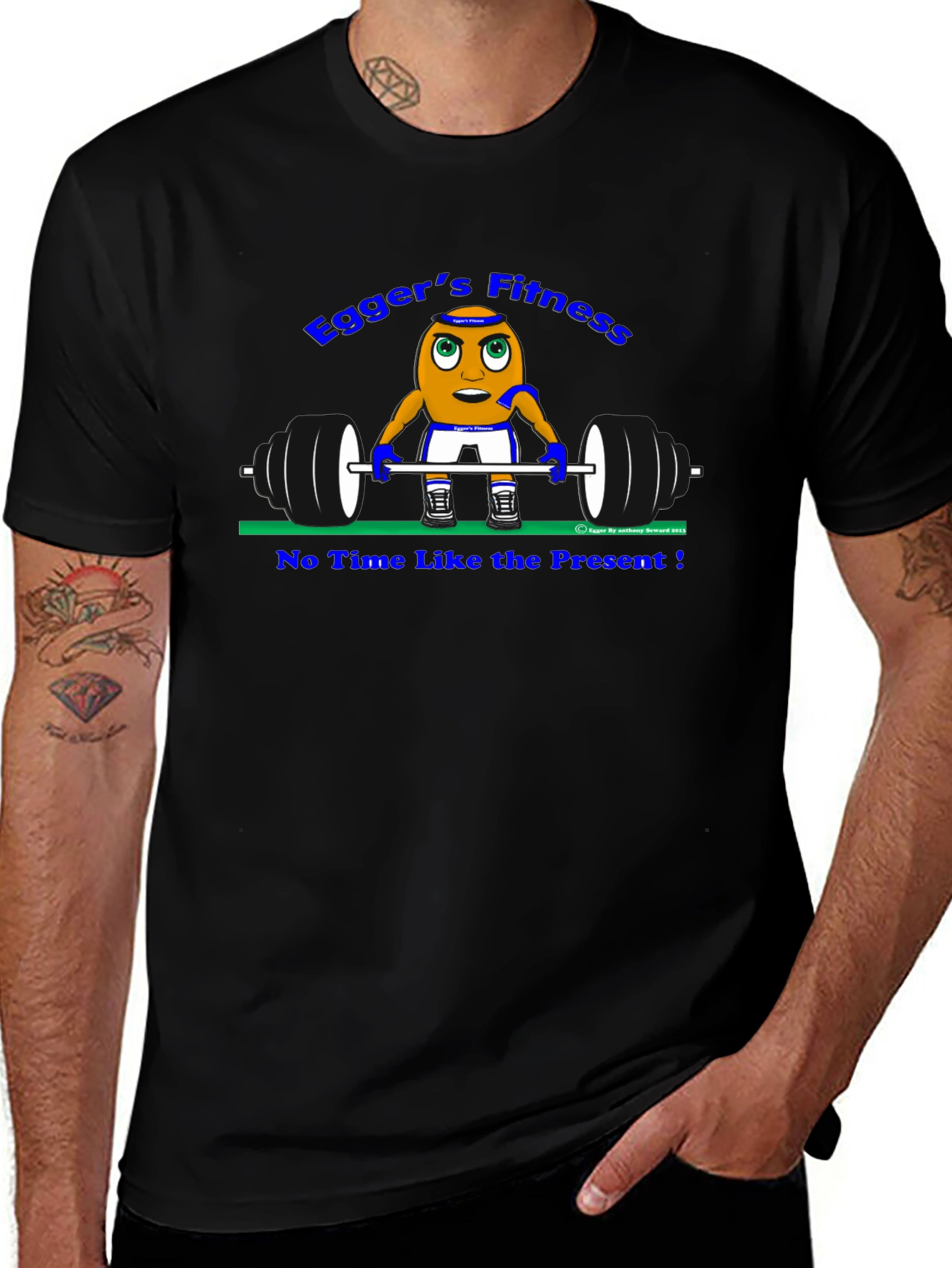 Variant 3 of Egger's Fitness T-Shirt - No Time Like The Present!