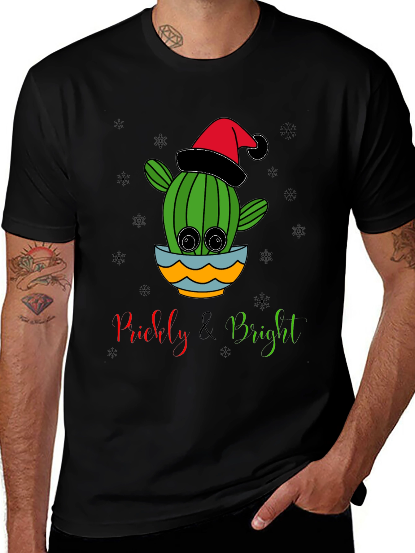 Prickly & Bright Cactus Christmas T-Shirt