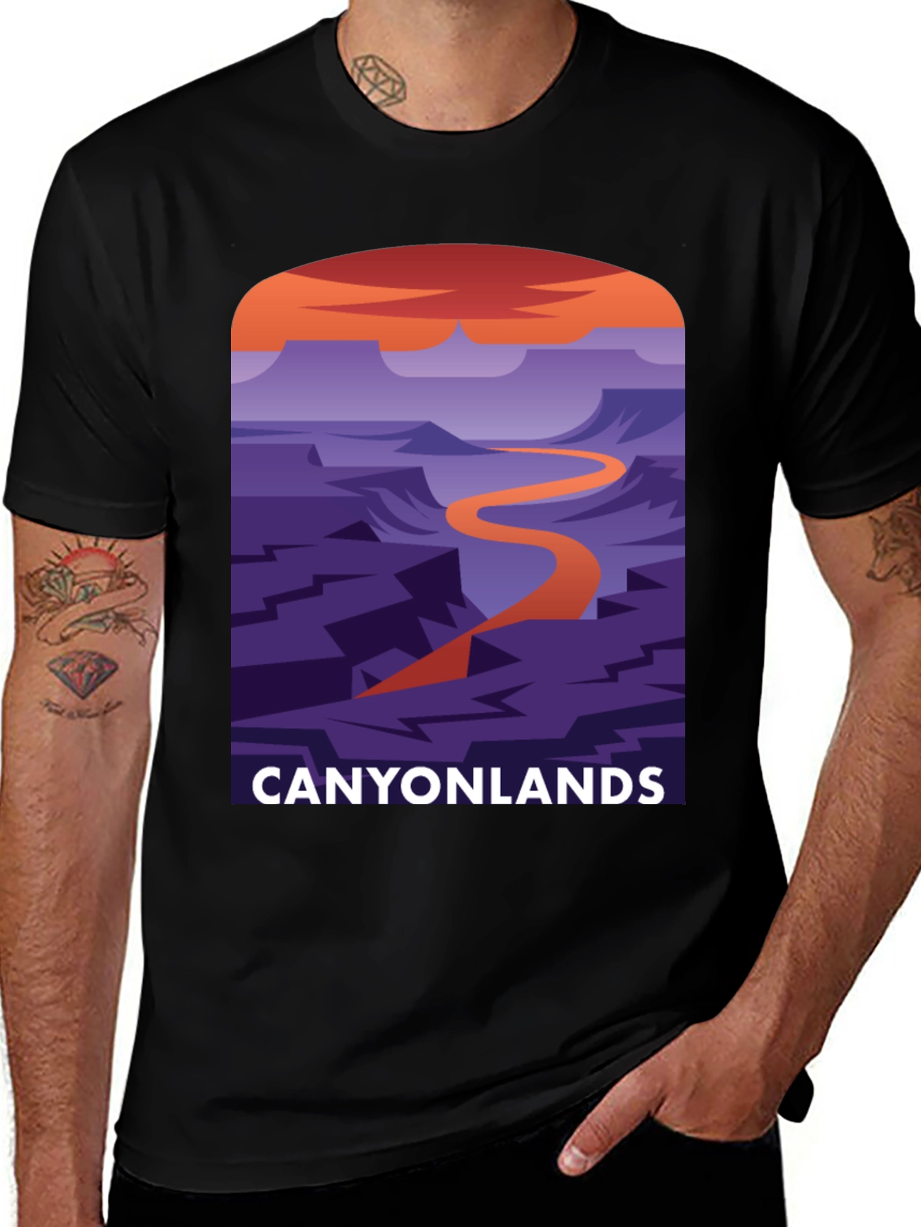 Variant 4 of Canyonlands Graphic Tee - Black Cotton Blend