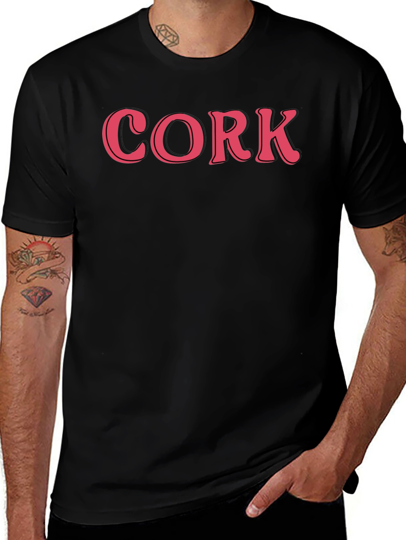 Variant 30 of Cork Graphic Tee - Black Crew Neck