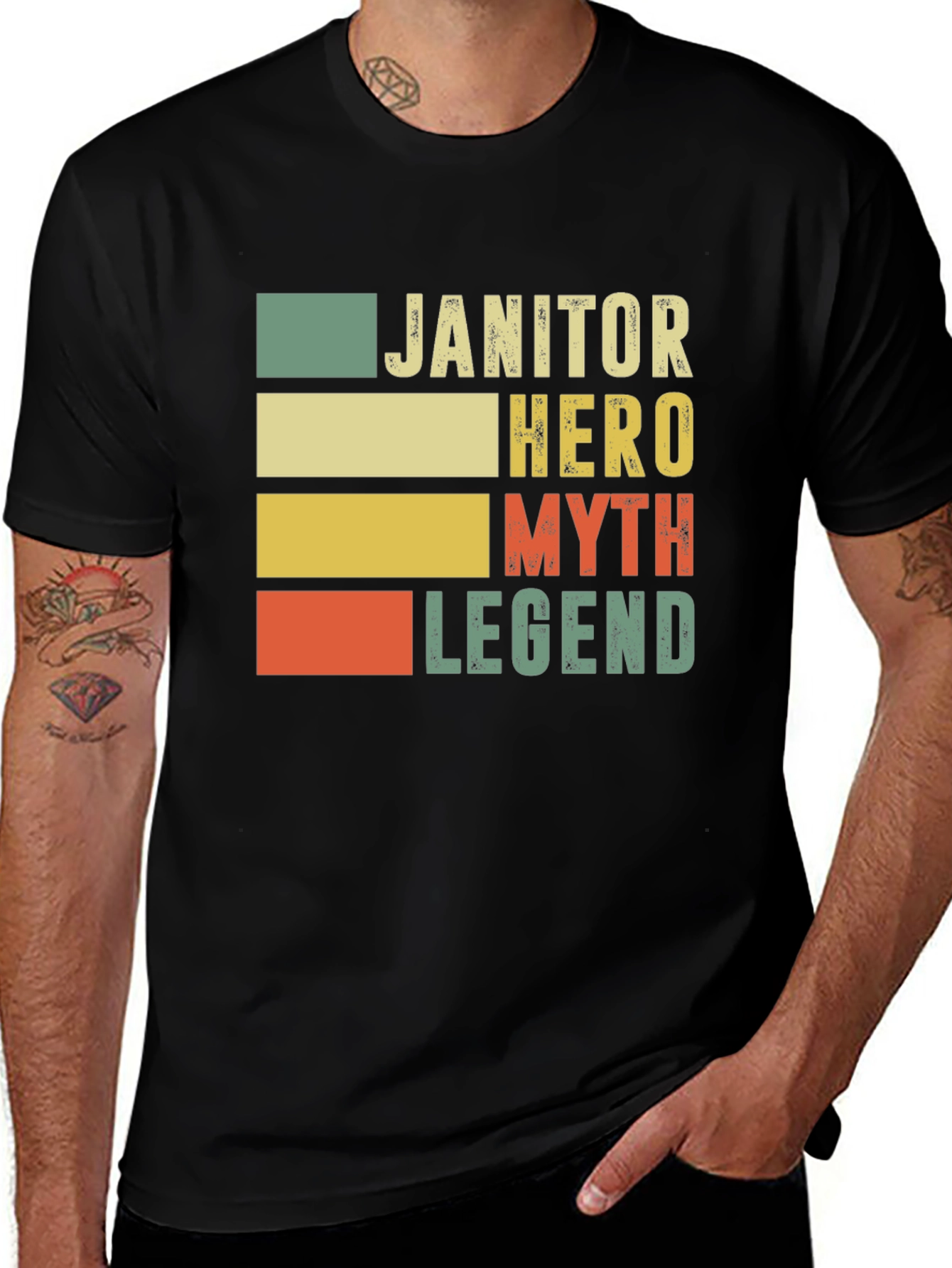 Variant 17 of Janitor Hero Myth Legend Graphic Tee