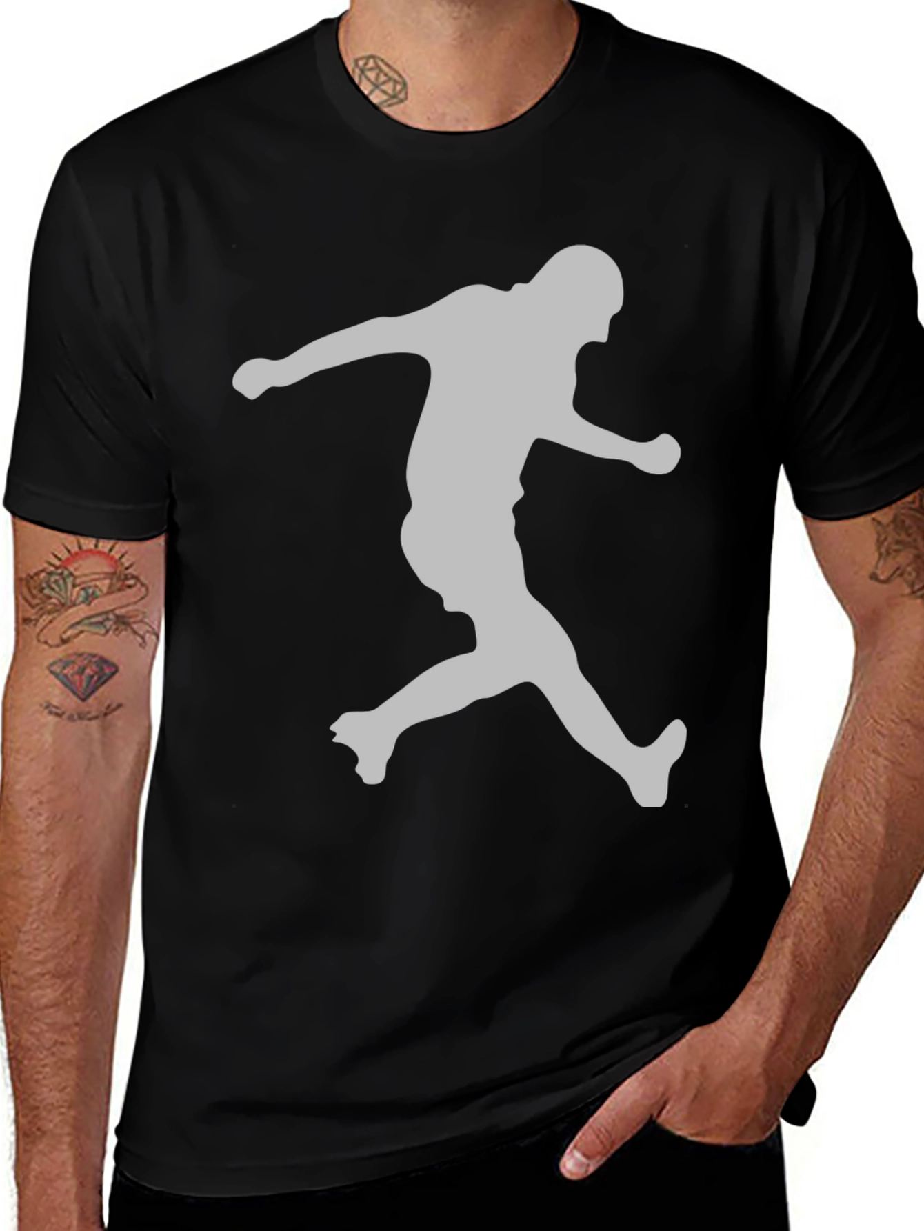 Variant 3 of Men's Black Graphic Tee - Silhouette Print