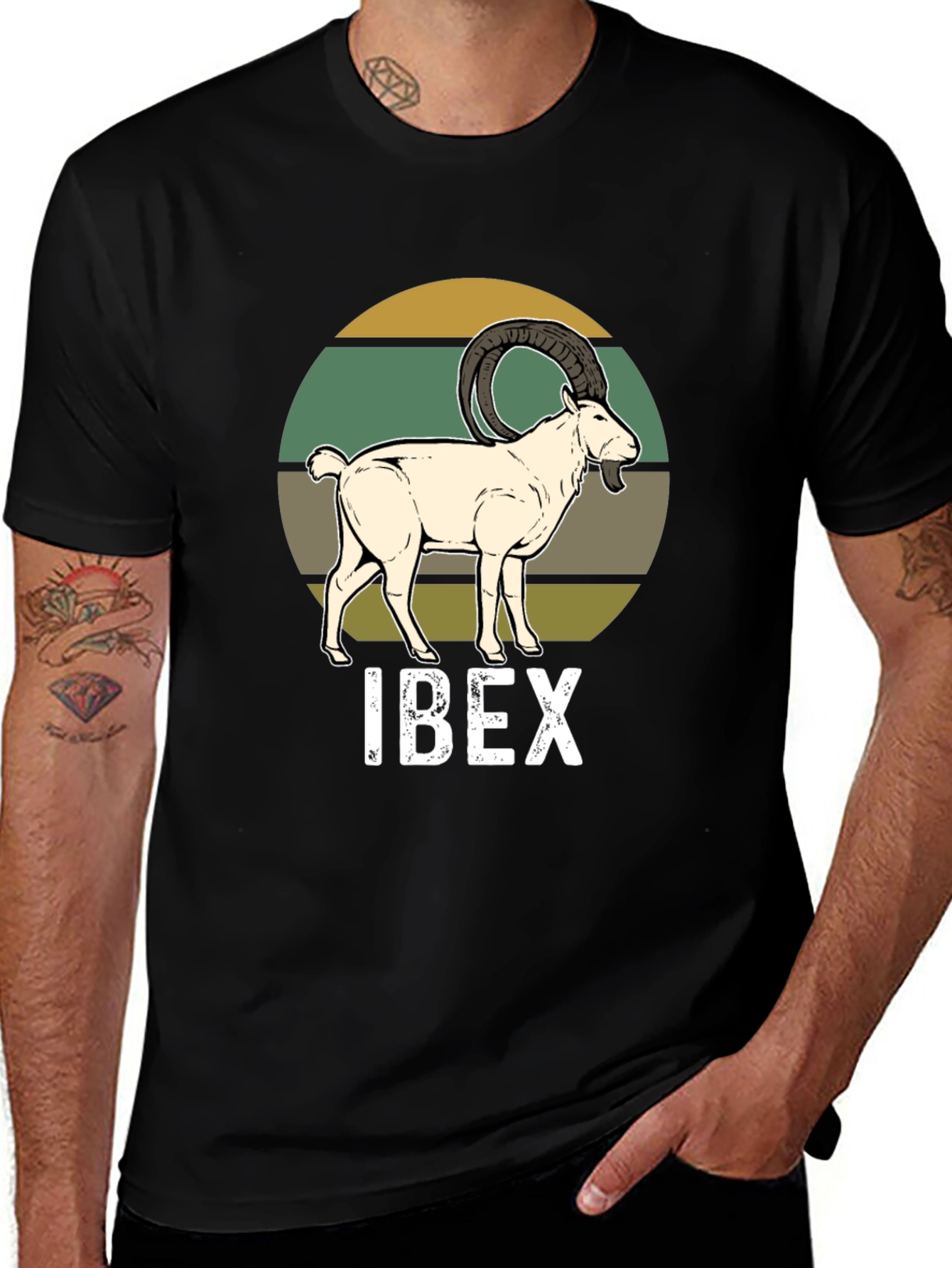 Ibex Graphic Tee - Retro Animal Print T-Shirt