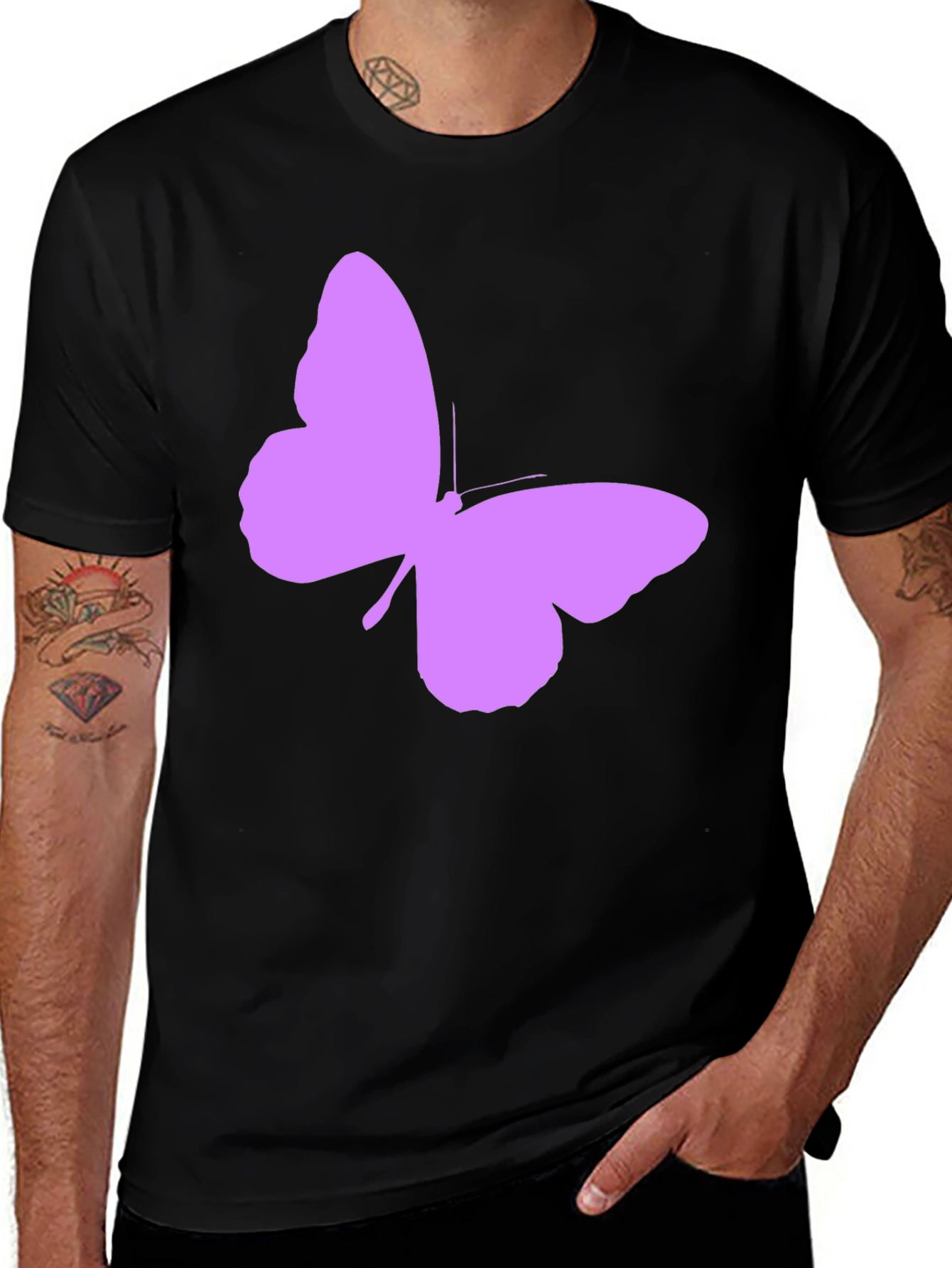Variant 23 of Butterfly Graphic Black T-Shirt