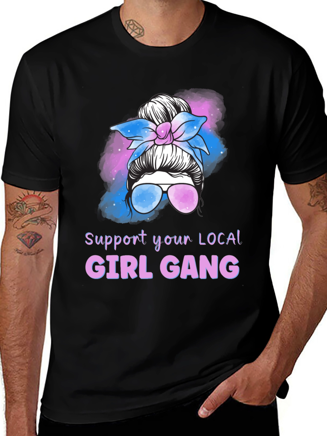 Support Local Girl Gang Messy Bun T-Shirt