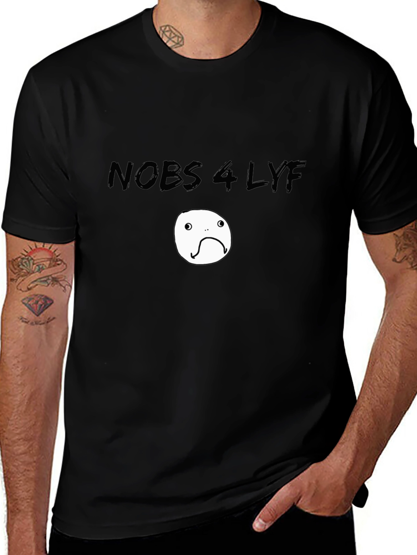 Variant 11 of Nobs 4 Lyf Black Graphic Tee