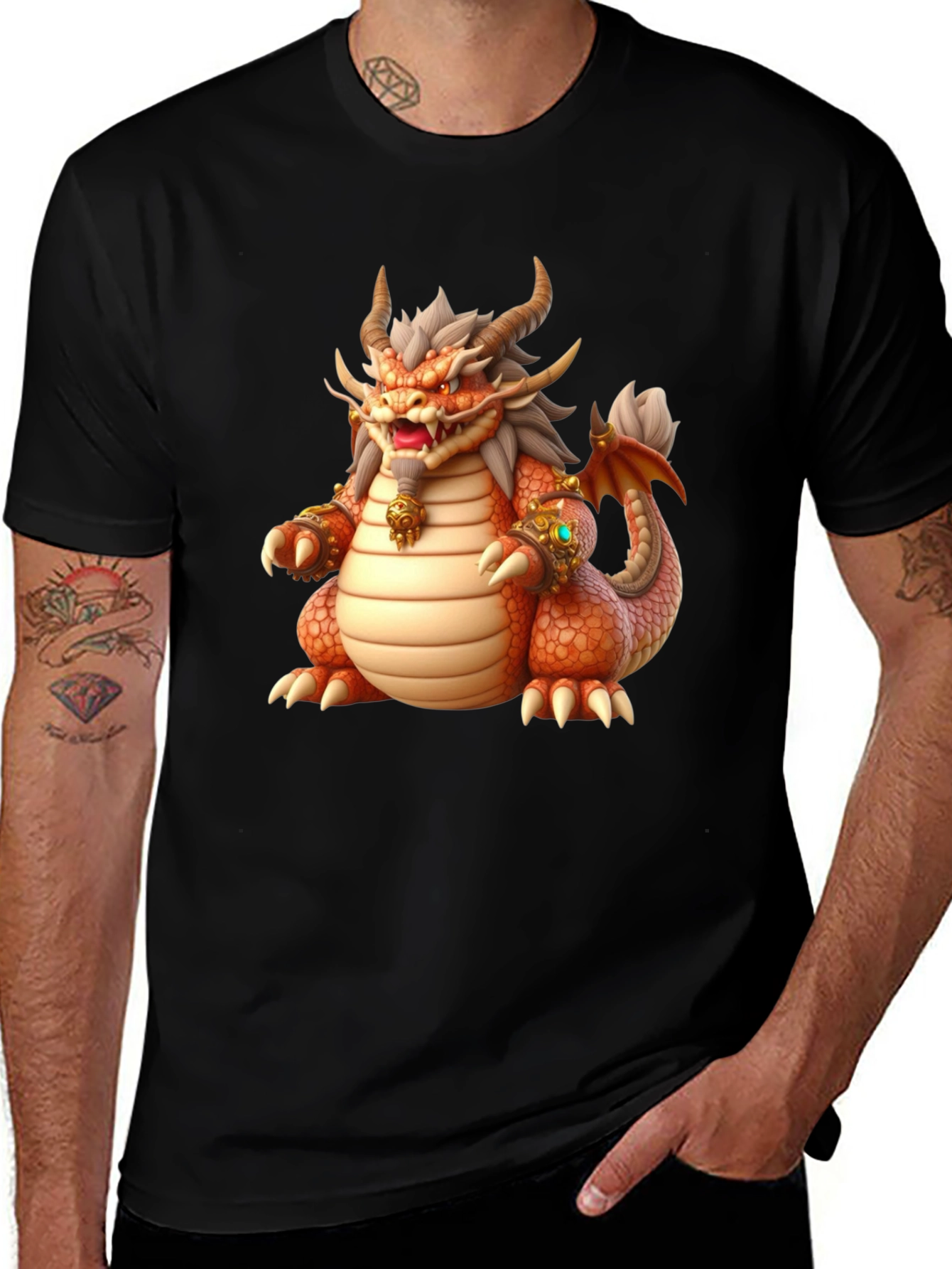 Black Dragon Graphic Tee - Fantasy Print main image