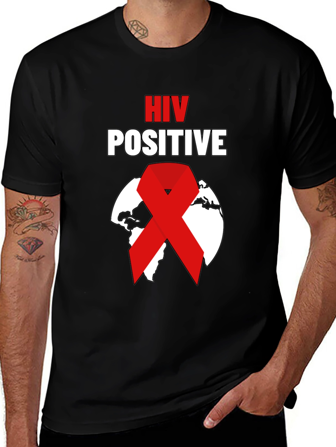 Variant 25 of HIV Positive Awareness T-Shirt