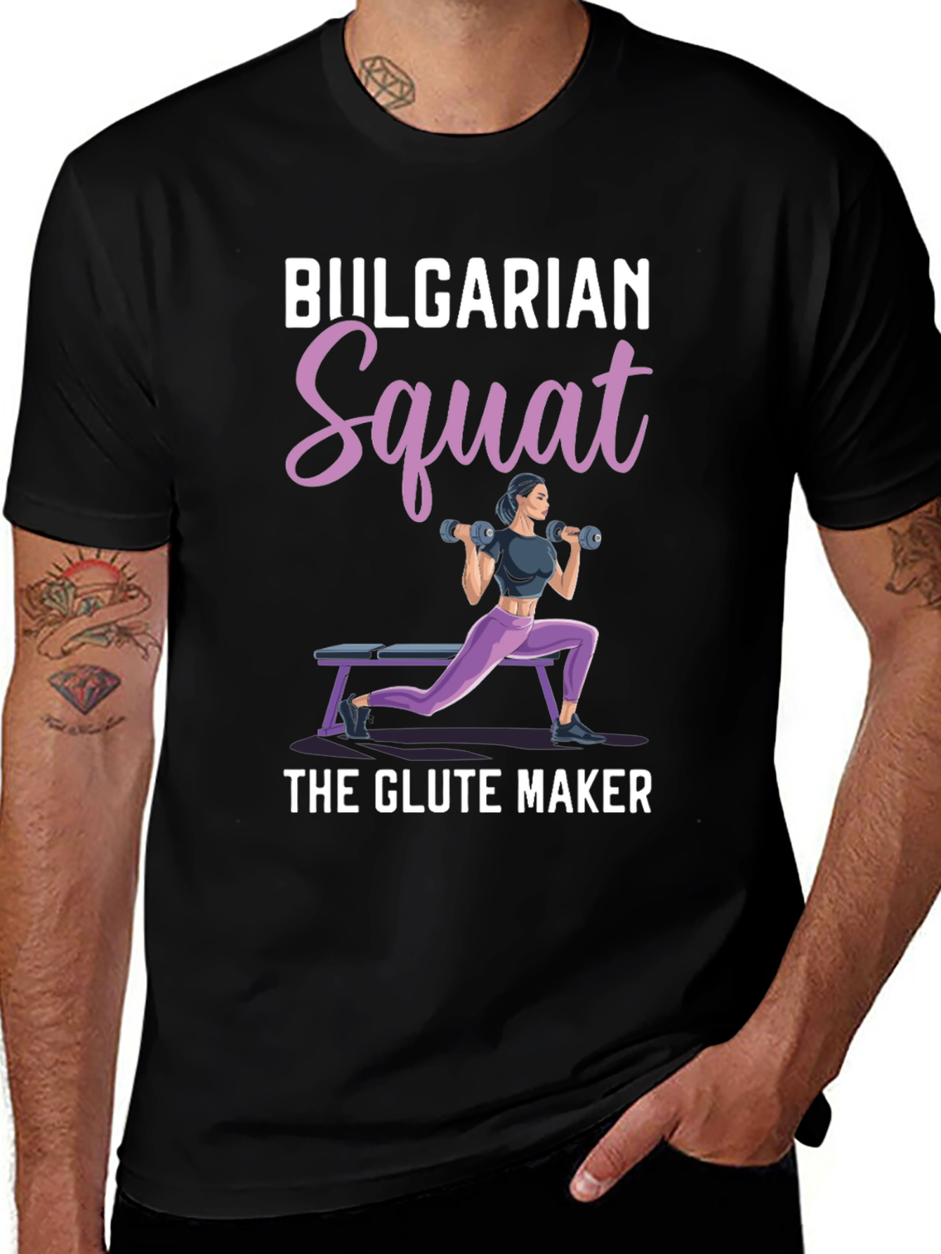 Variant 30 of Bulgarian Squat Workout Graphic Tee