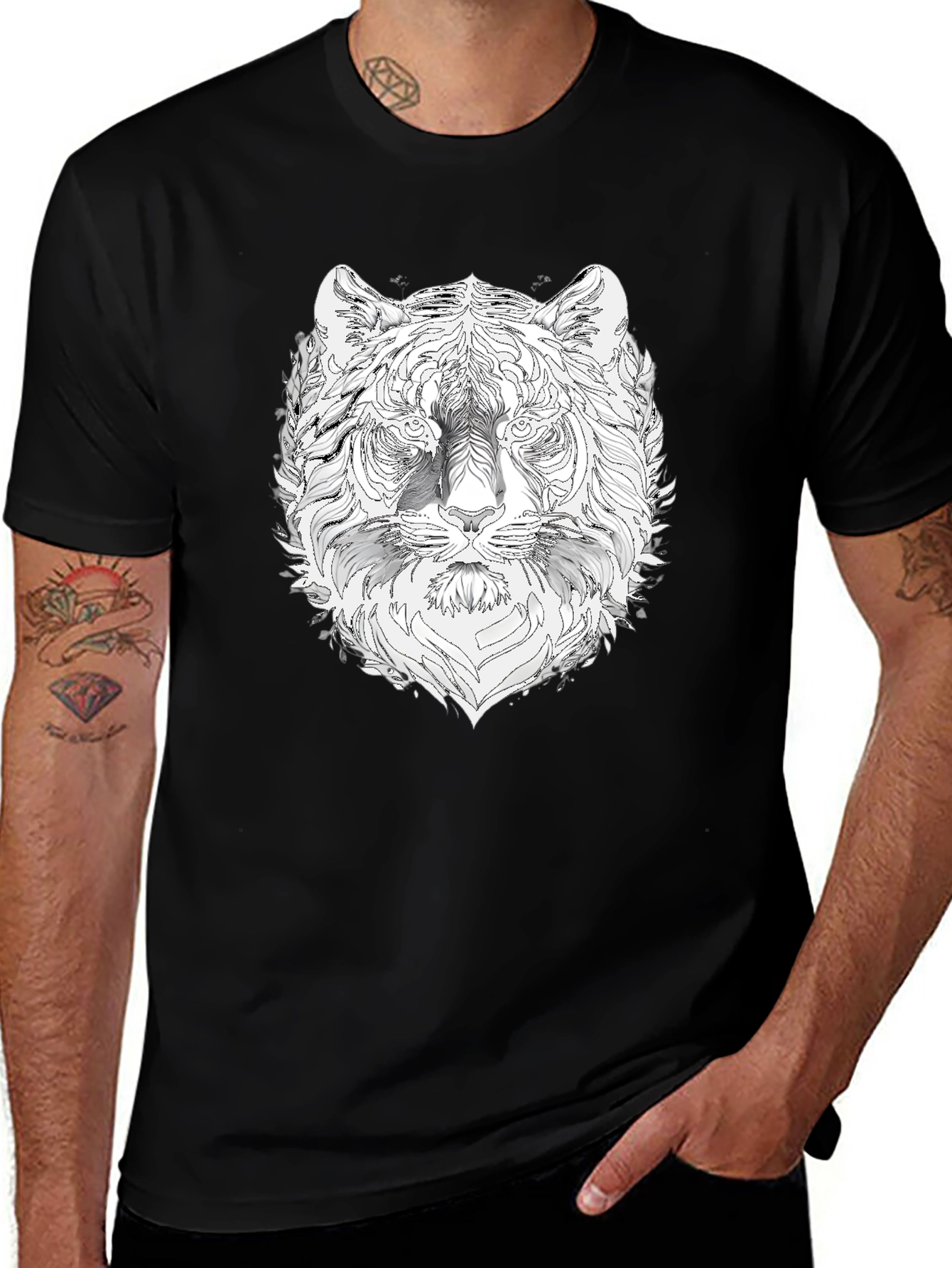 Variant 13 of Tiger Graphic Black T-Shirt - Stylish Men's Tee