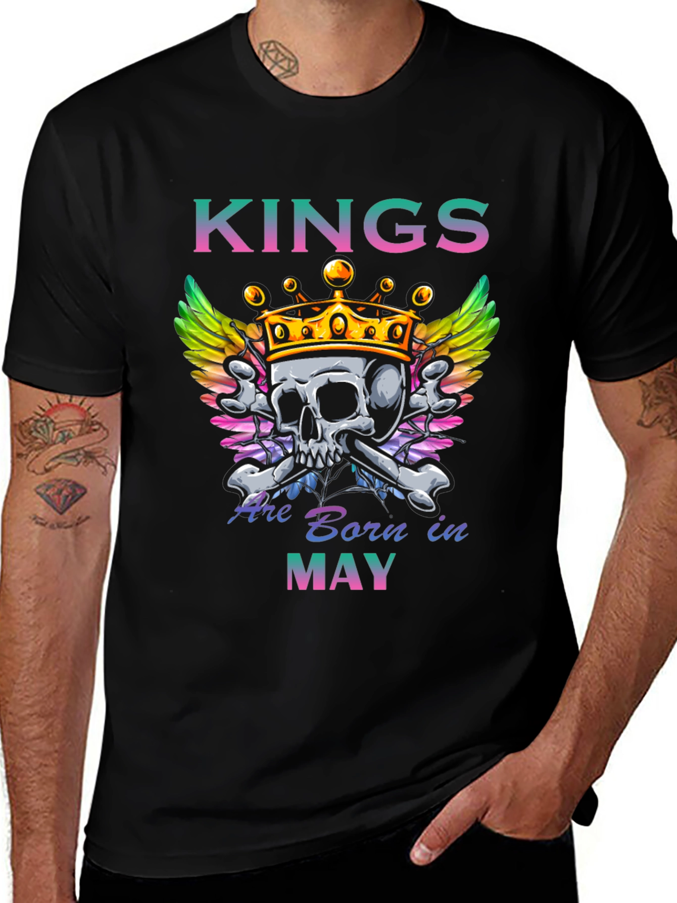 Variant 12 of King Born in May Skull Graphic Tee