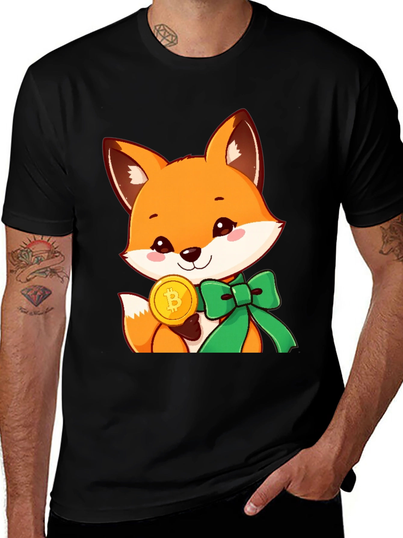 Variant 17 of Fox & Bitcoin Graphic Tee