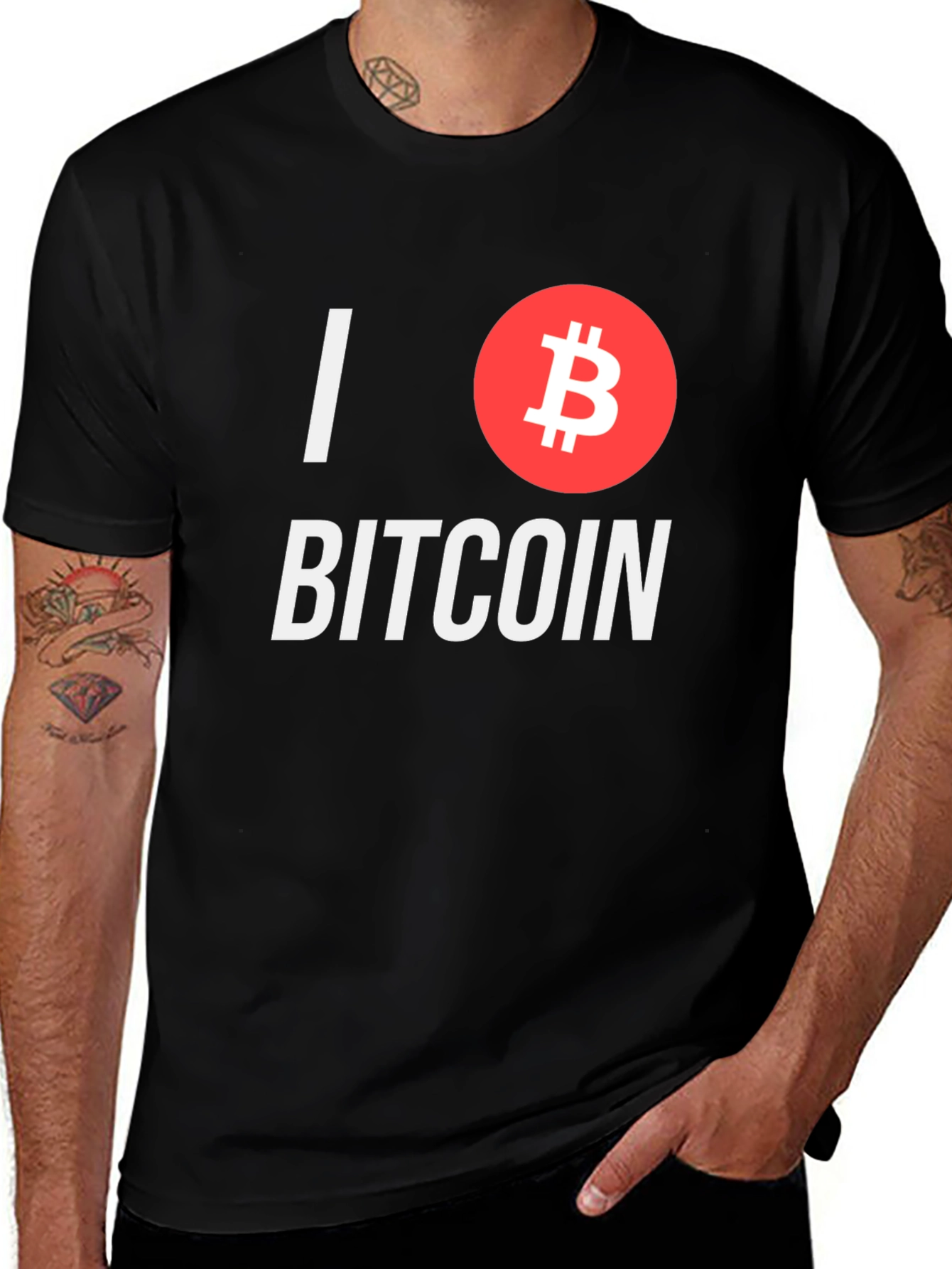 Variant 4 of I Love Bitcoin Black T-Shirt - Crypto Fan Apparel