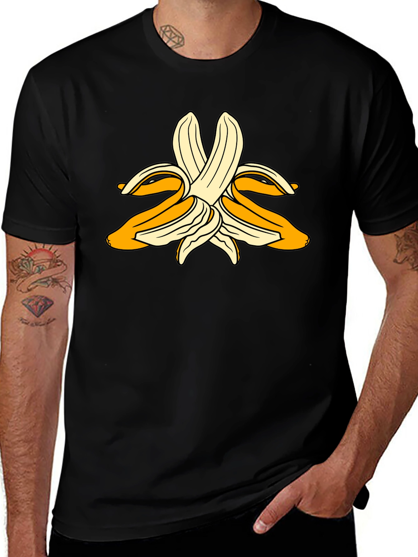 Variant 5 of Banana Peel Graphic Black T-Shirt
