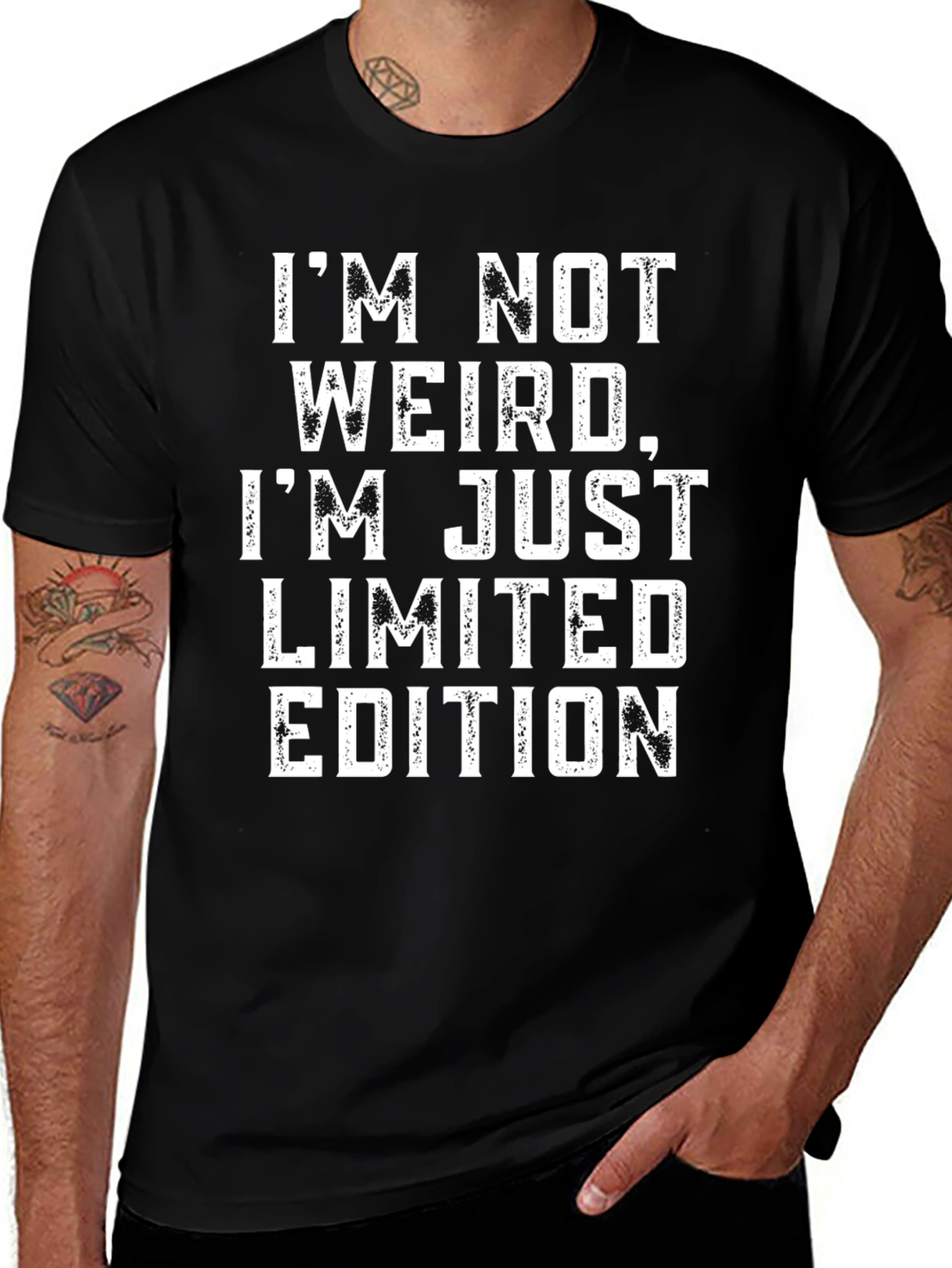Variant 12 of Funny 'I'm Not Weird' Limited Edition Black T-Shirt