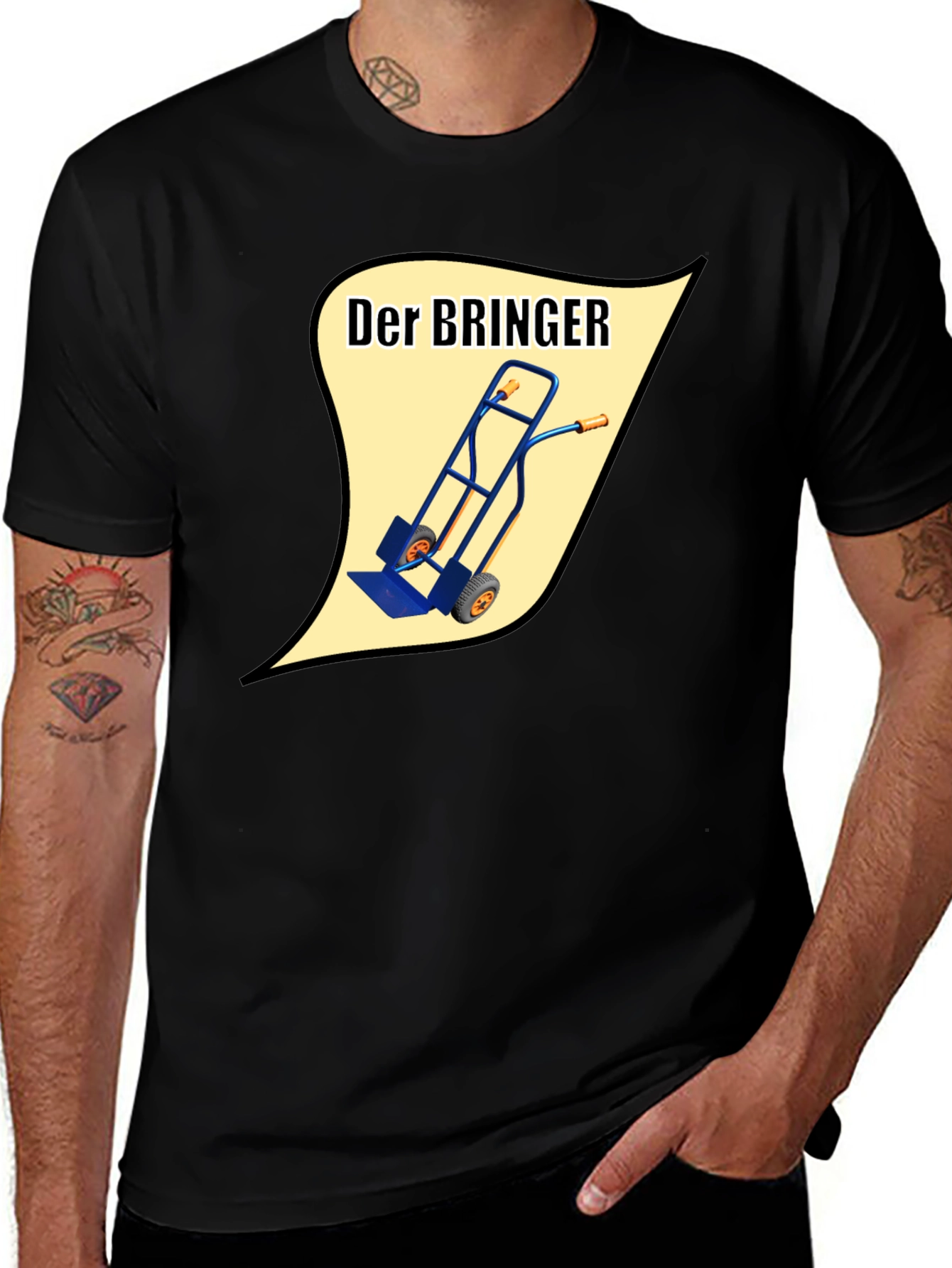 Variant 18 of Der Bringer T-Shirt - Hand Truck Design