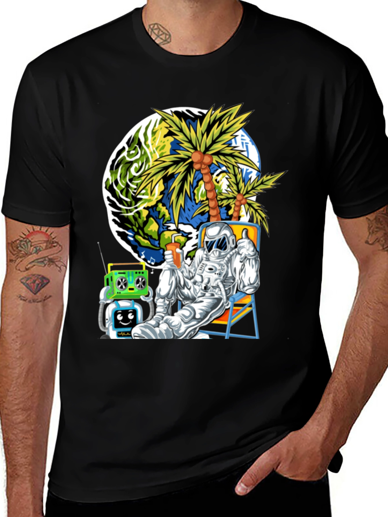 Variant 29 of Astronaut Lounging Graphic T-Shirt