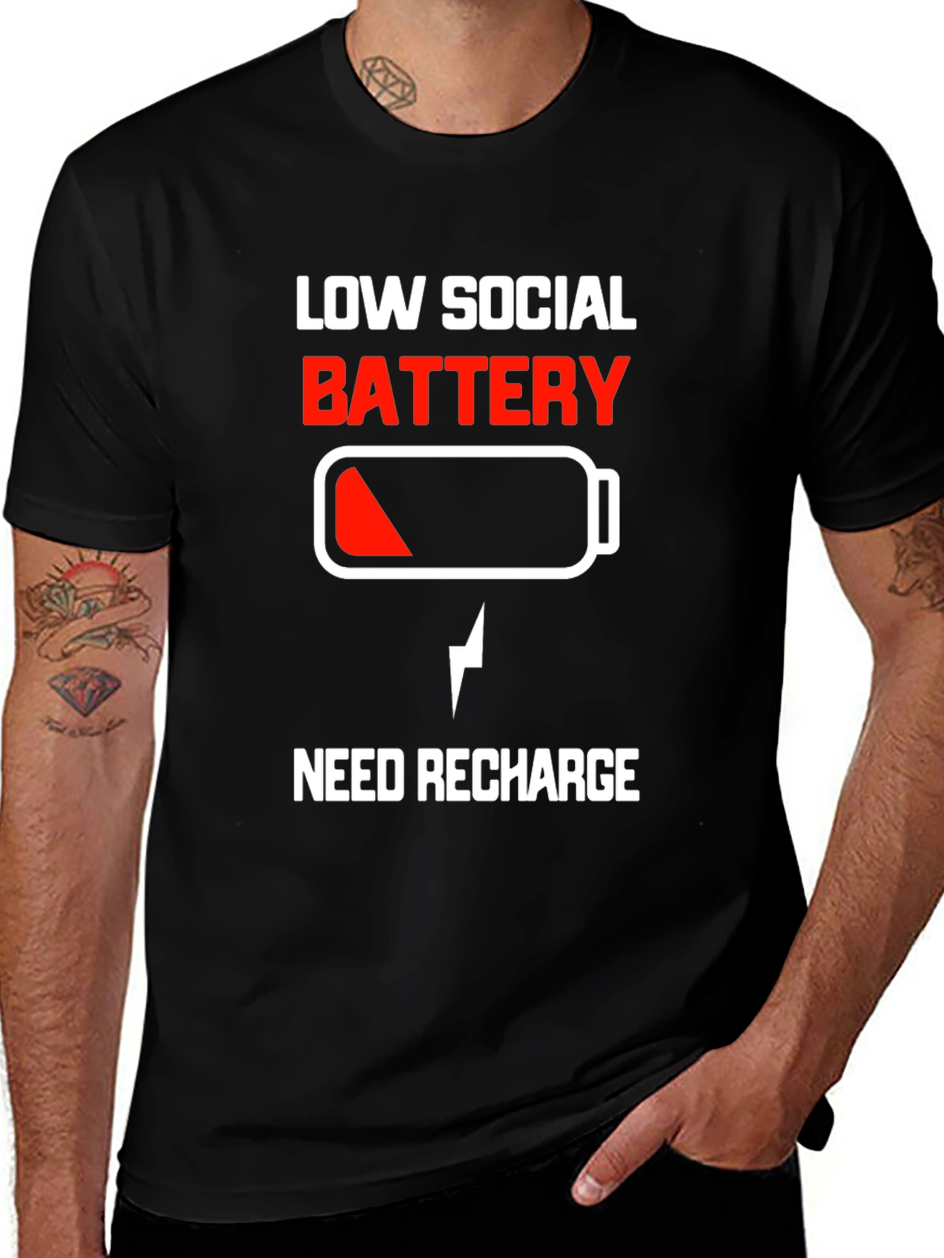 Variant 29 of Low Social Battery Tee - Recharge Required!