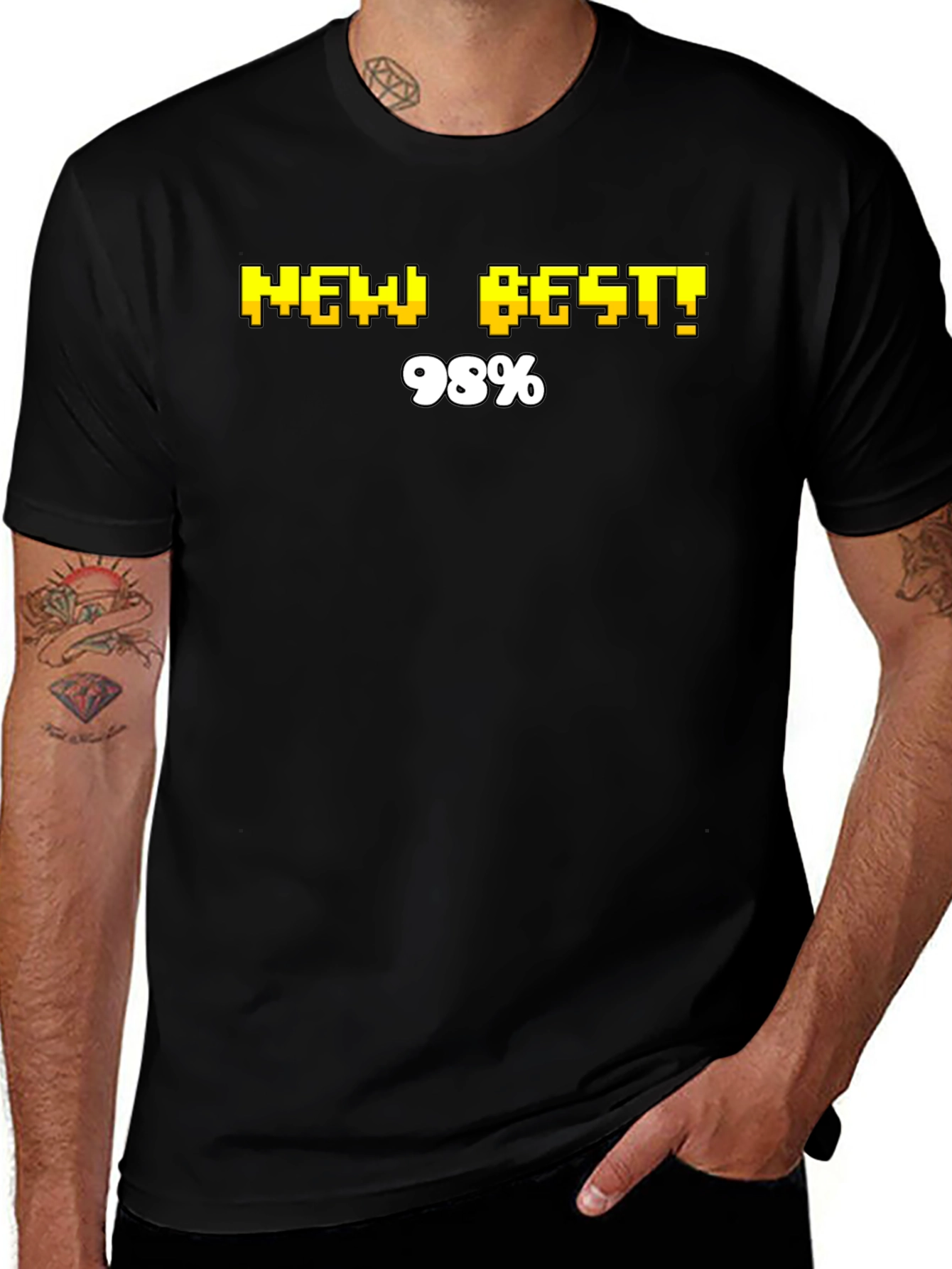 Pixel Perfect New Best! 98% Black T-Shirt
