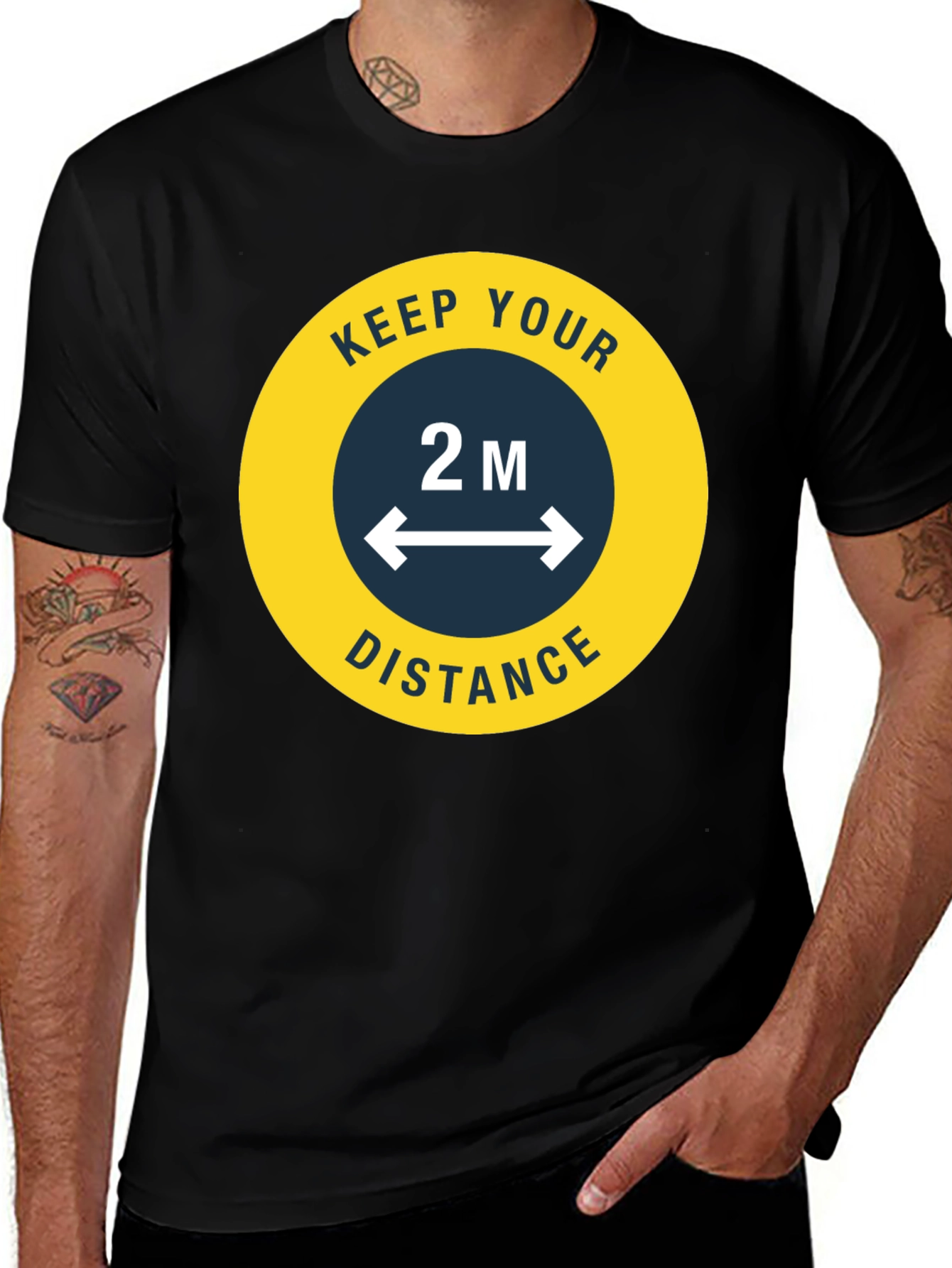 Variant 16 of Keep Your Distance Graphic Tee - Stay Safe