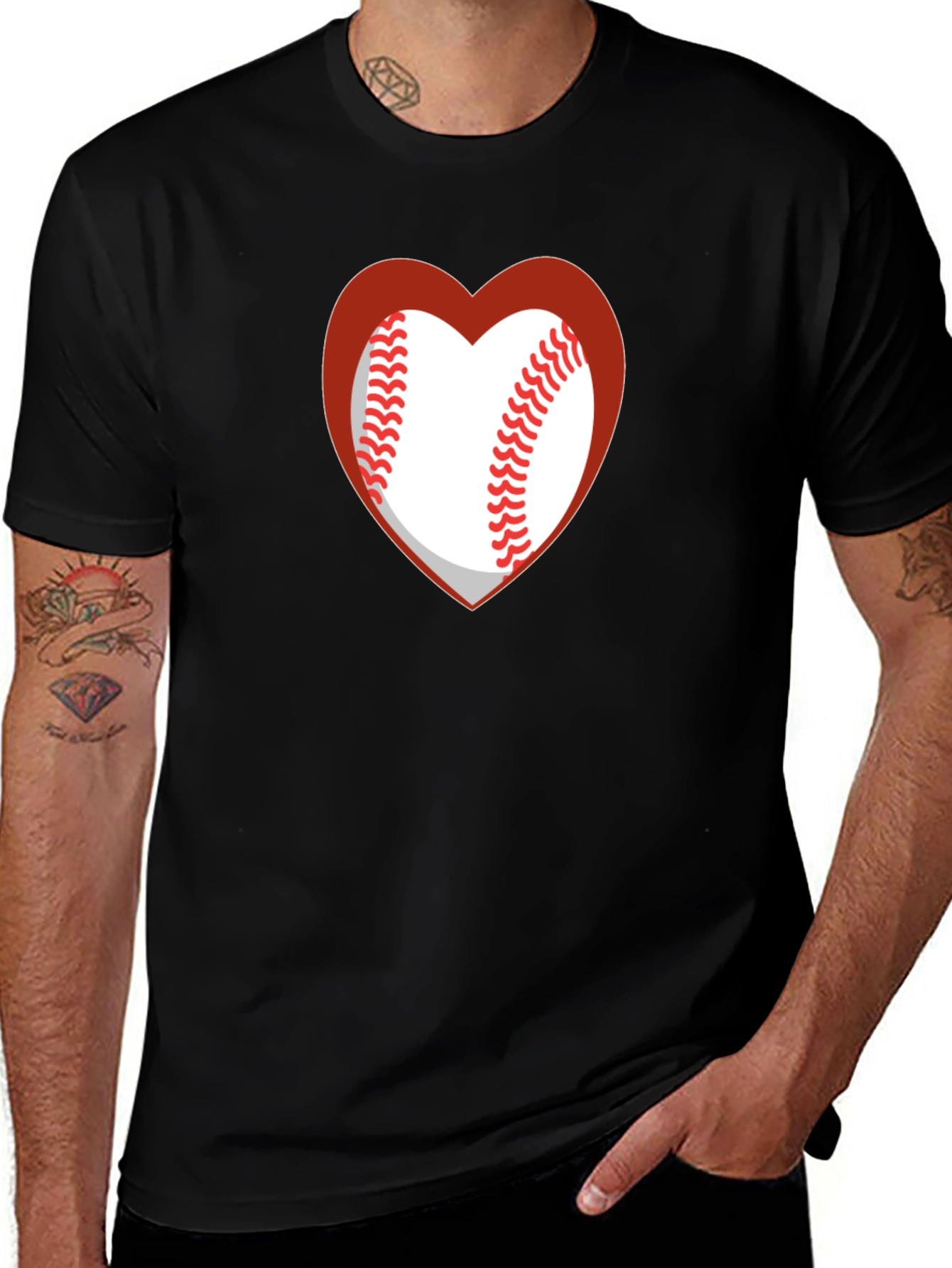 Variant 19 of Baseball Heart T-Shirt - Sporty Casual Tee