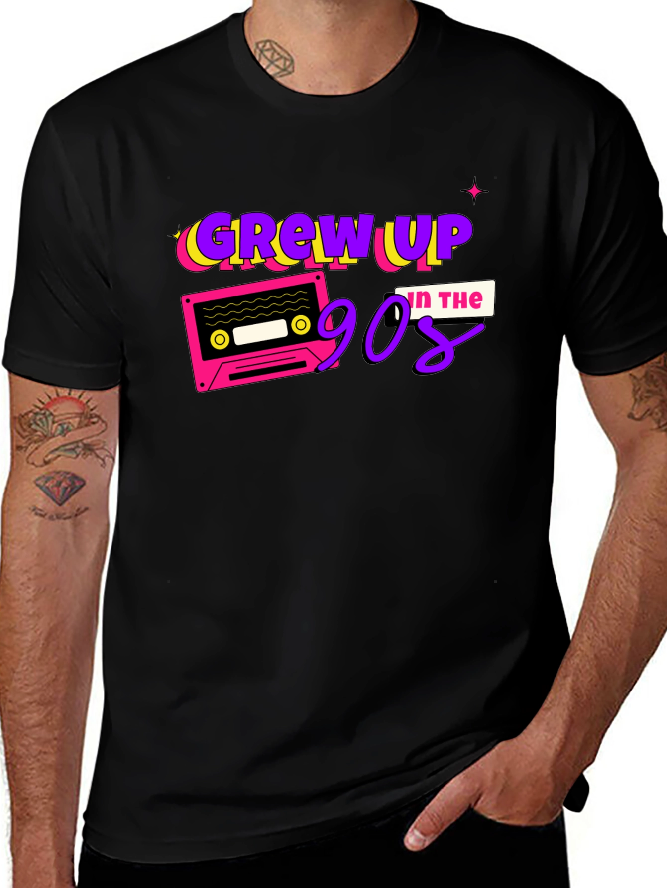 Variant 2 of Grew Up in the 90s Black T-Shirt