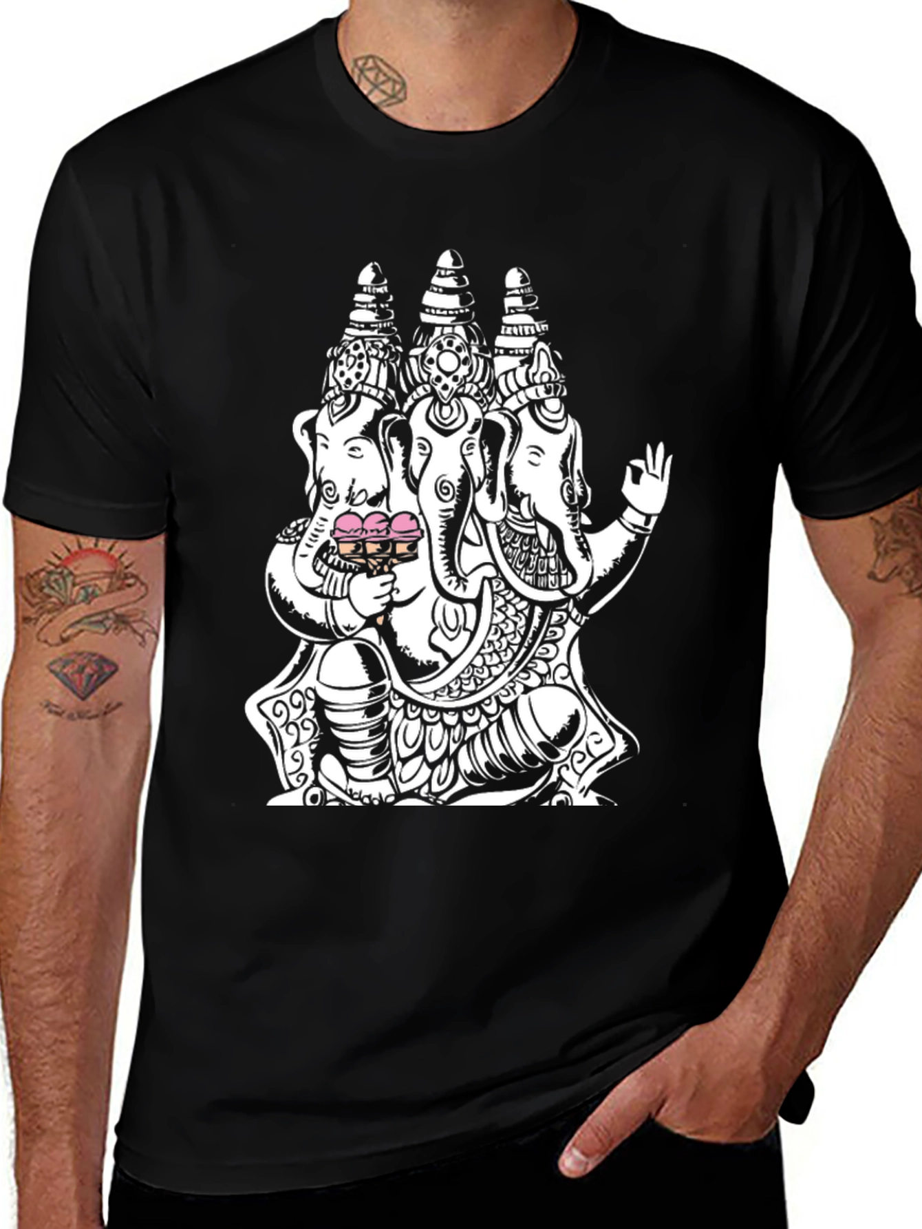 Variant 14 of Ganesha Ice Cream T-Shirt - Unique Graphic Tee