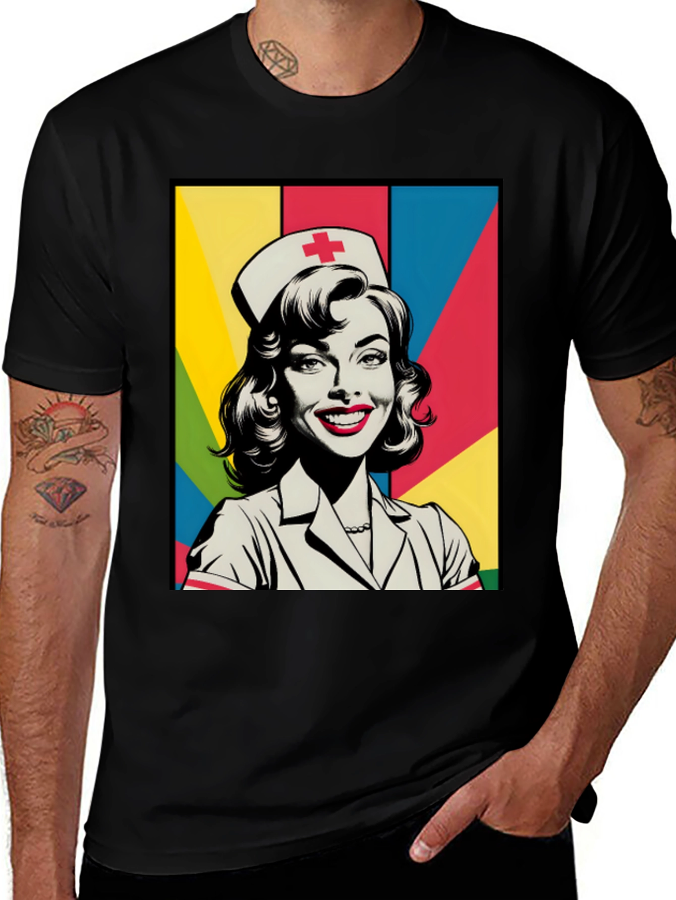 Variant 13 of Retro Nurse Graphic T-Shirt - Vintage Style