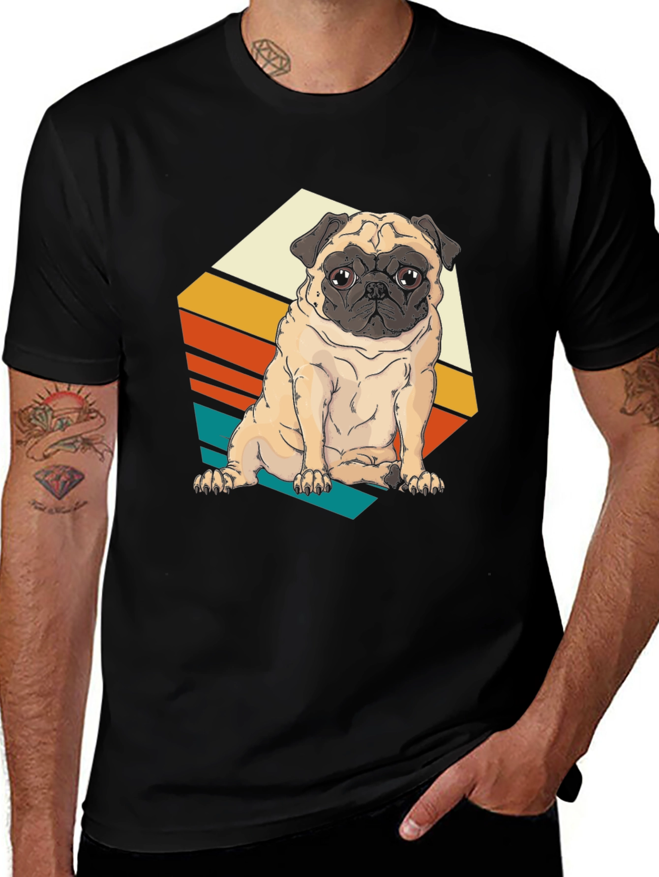 Variant 7 of Retro Pug T-Shirt - Vintage Dog Lover Tee