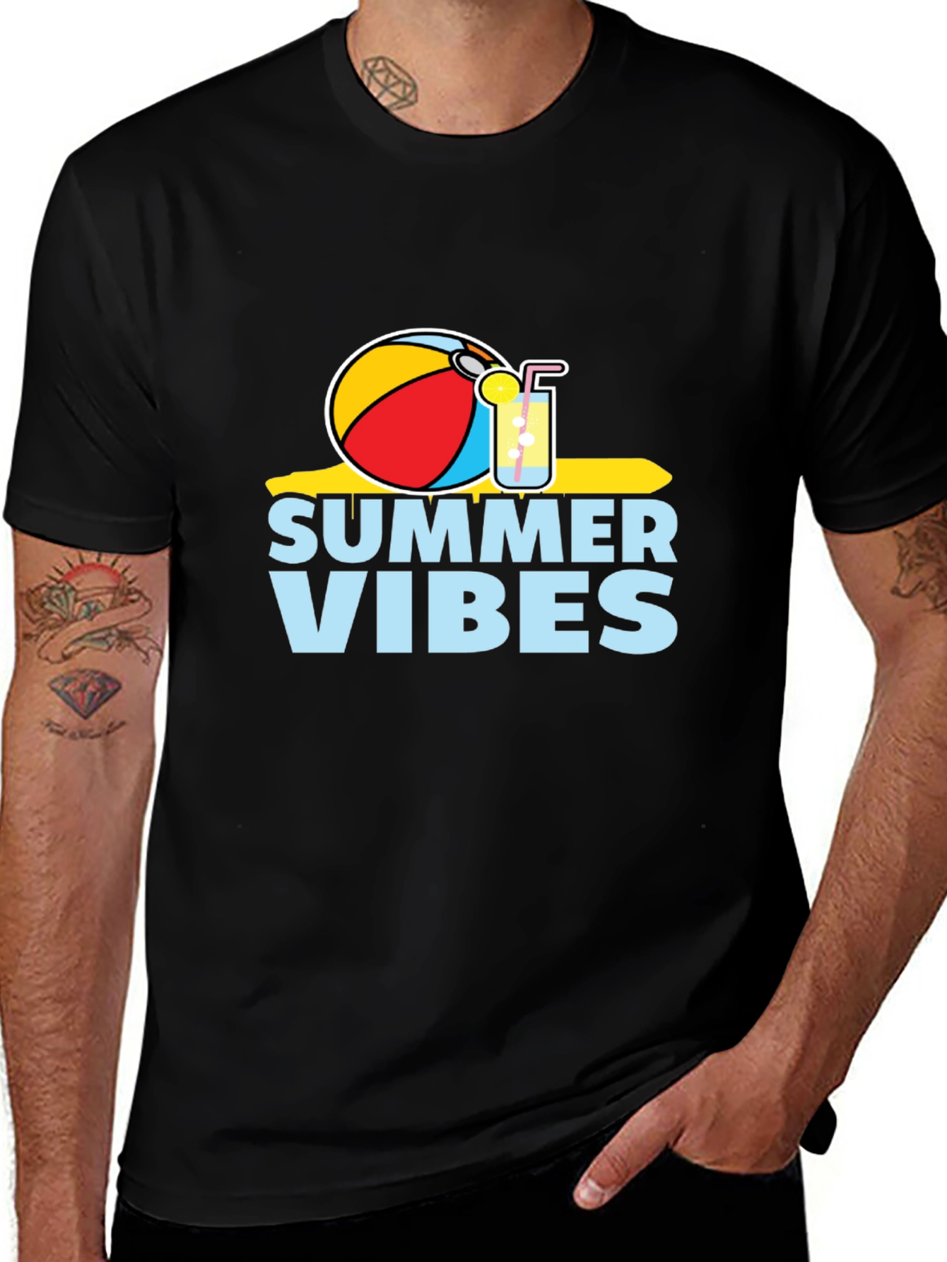 Variant 16 of Summer Vibes Graphic Tee - Black