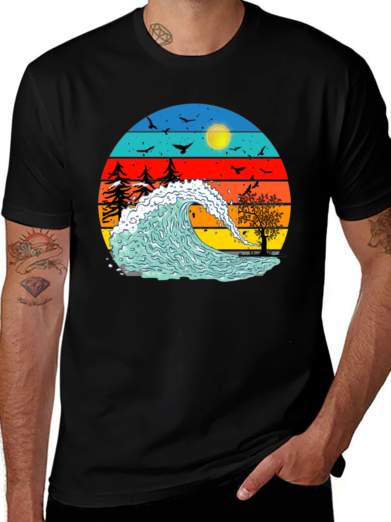 Variant 23 of Sunset Wave Graphic Tee