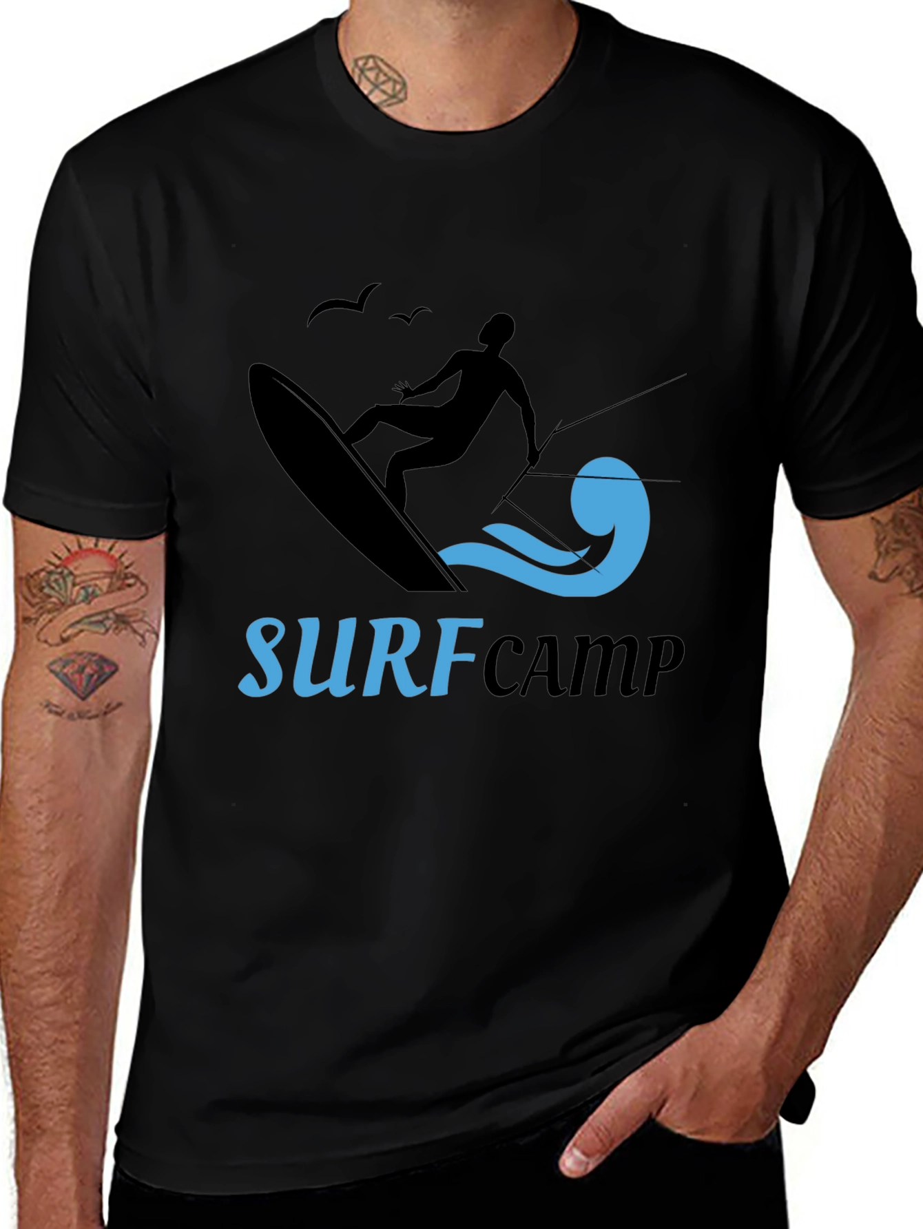Surf Camp Black Graphic Tee