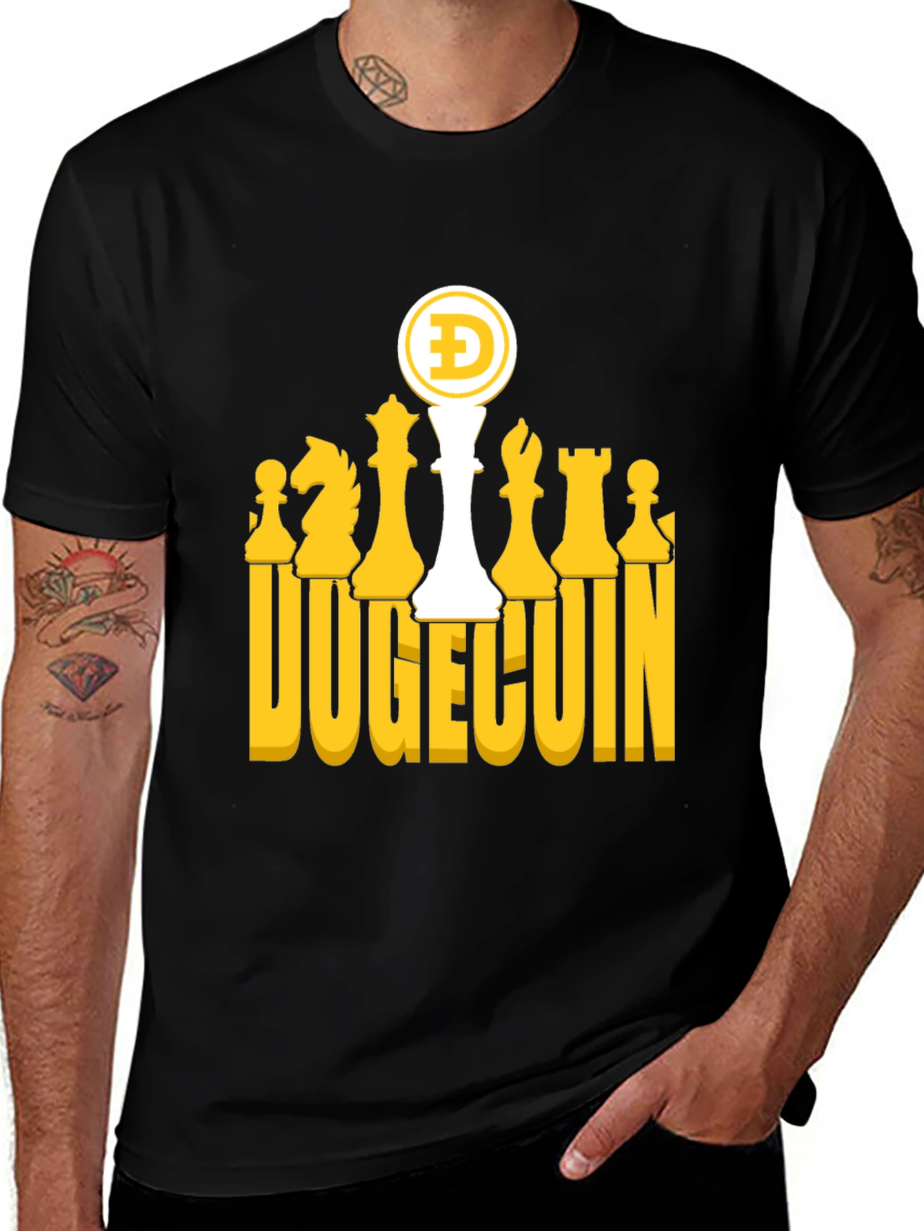 DogeChess Black T-Shirt - Crypto Tee