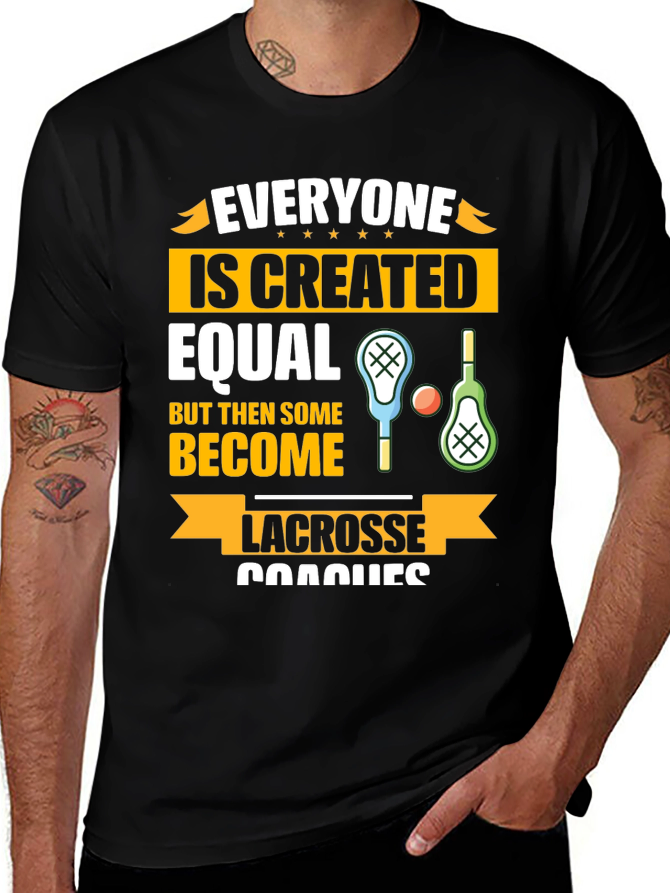 Variant 30 of Lacrosse Coaches Graphic T-Shirt - Everyone is Created Equal