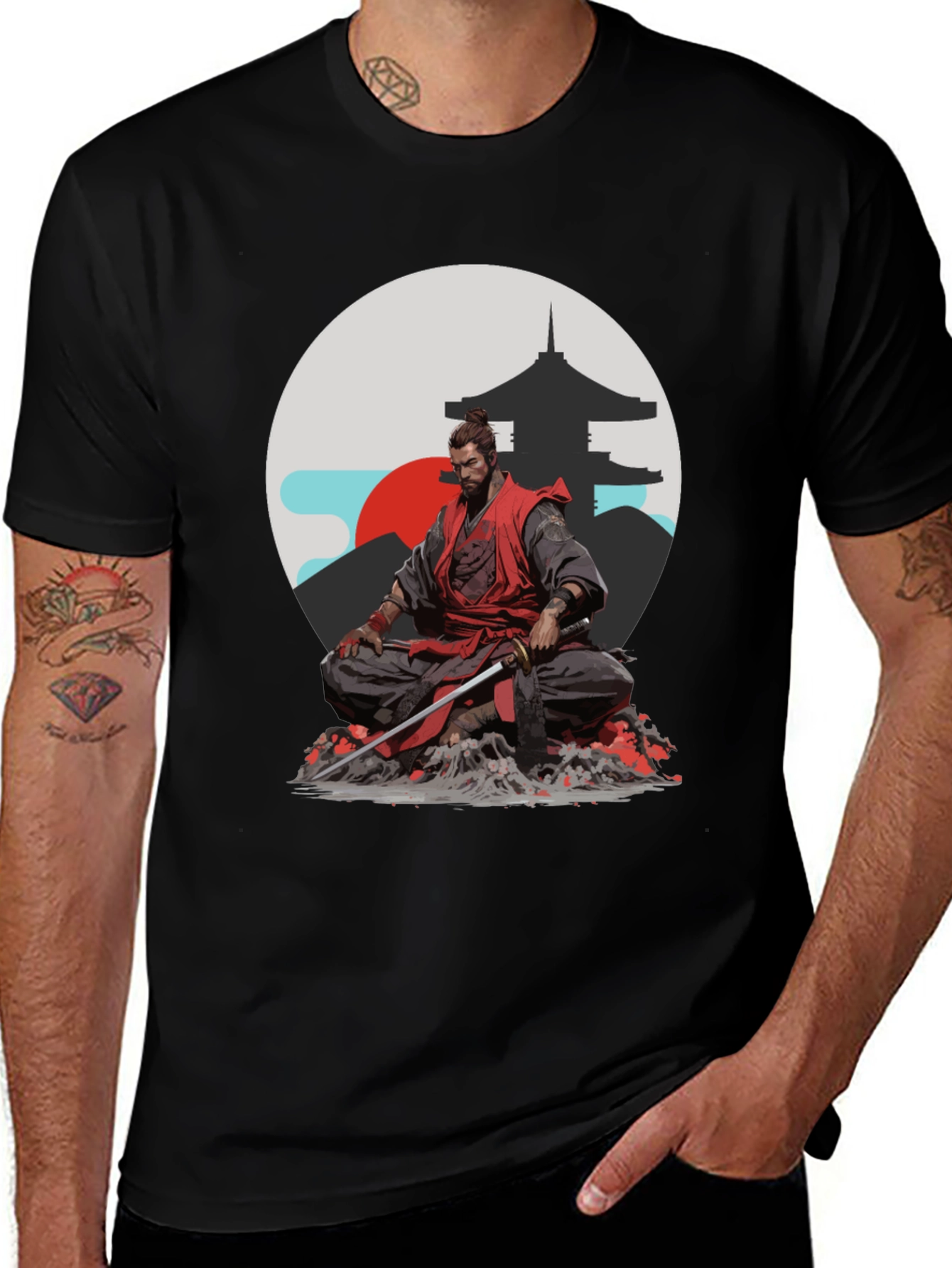 Variant 20 of Samurai Graphic Tee - Japanese Warrior Style