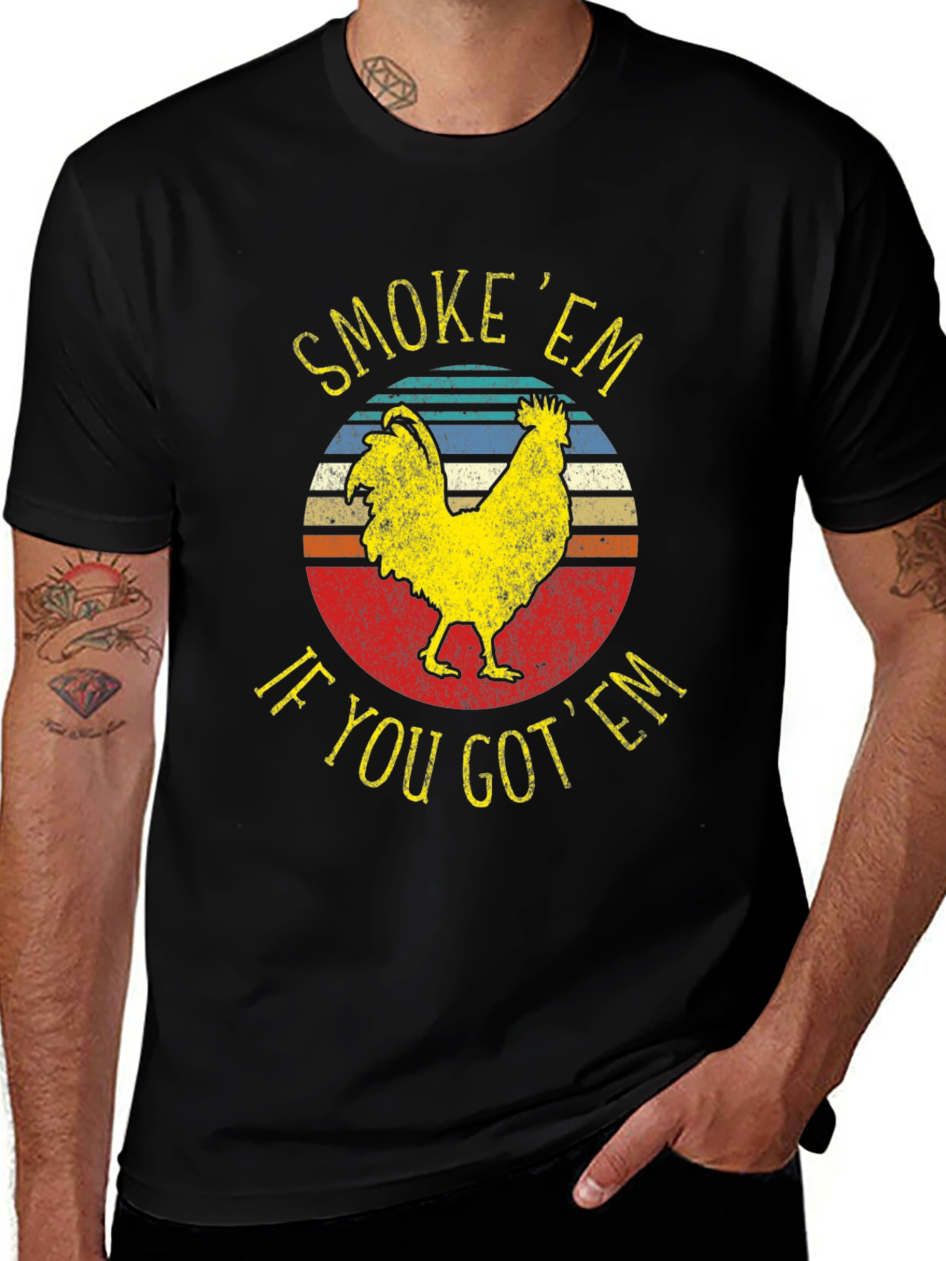Variant 6 of Smoke 'Em Chicken Graphic T-Shirt