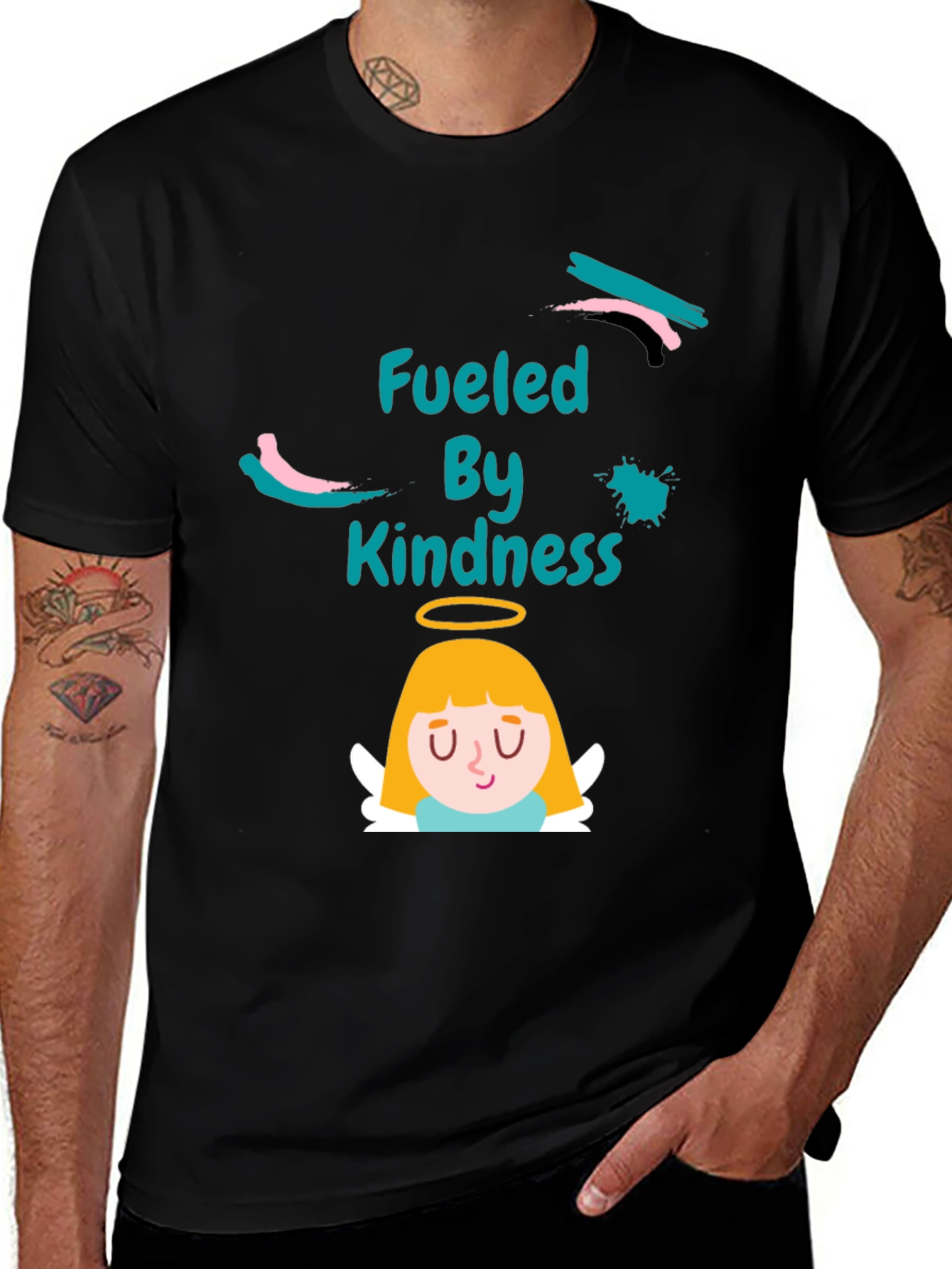 Fueled by Kindness T-Shirt, Angel Graphic Tee