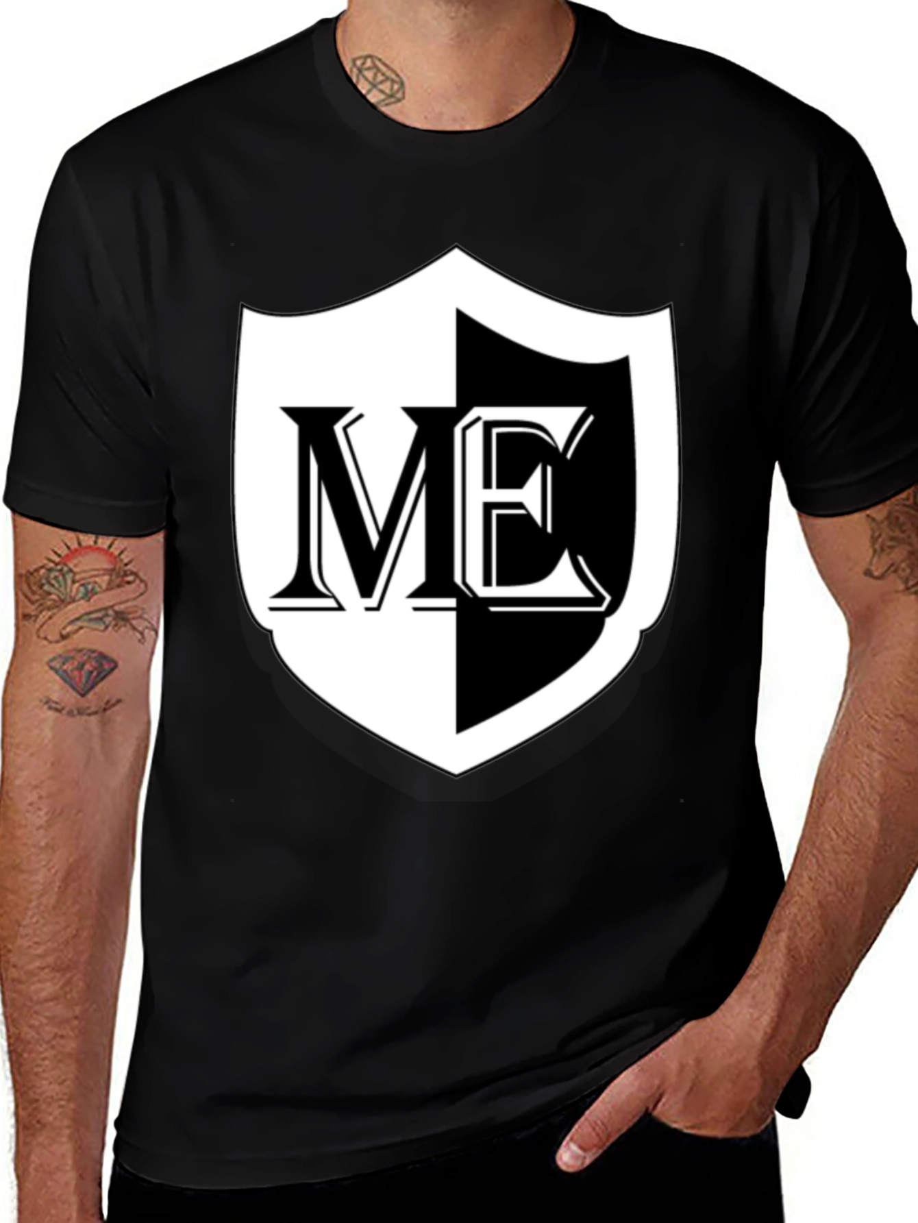 Variant 24 of ME Shield Graphic Black T-Shirt - Bold Design