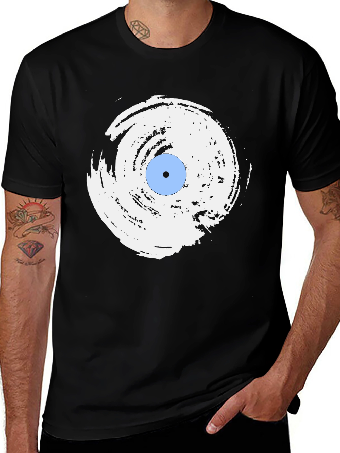 Variant 17 of Abstract Vinyl Record Graphic Tee - Cool Music Lover Shirt