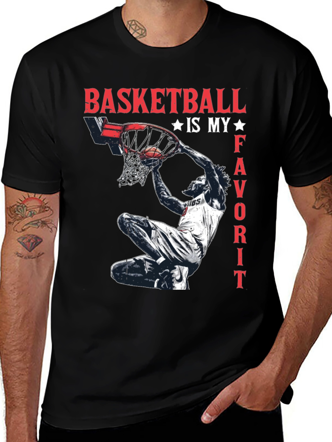 Variant 16 of Basketball is My Favorite T-Shirt - Graphic Tee