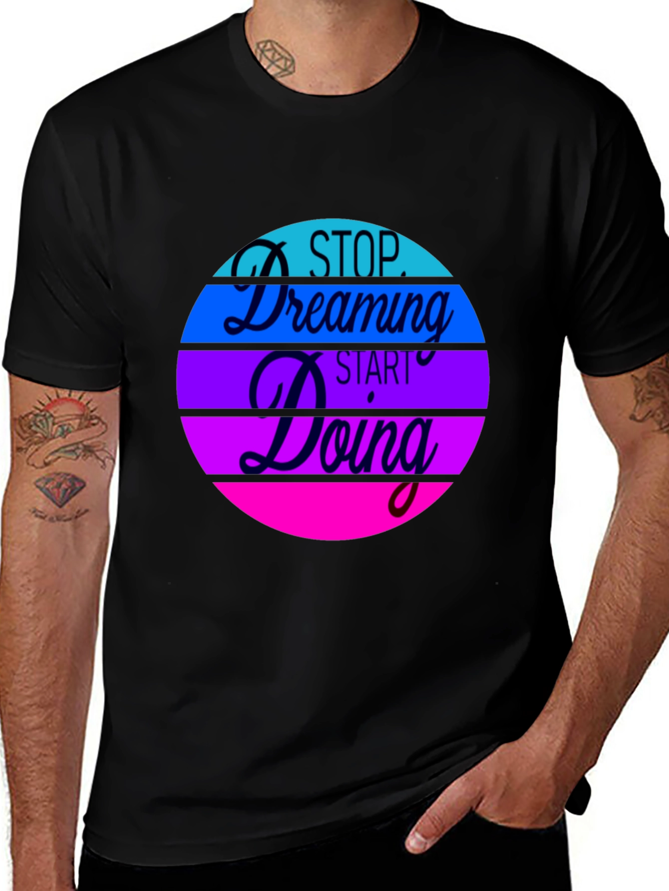 Variant 10 of Inspirational Graphic Tee - Stop Dreaming Start Doing