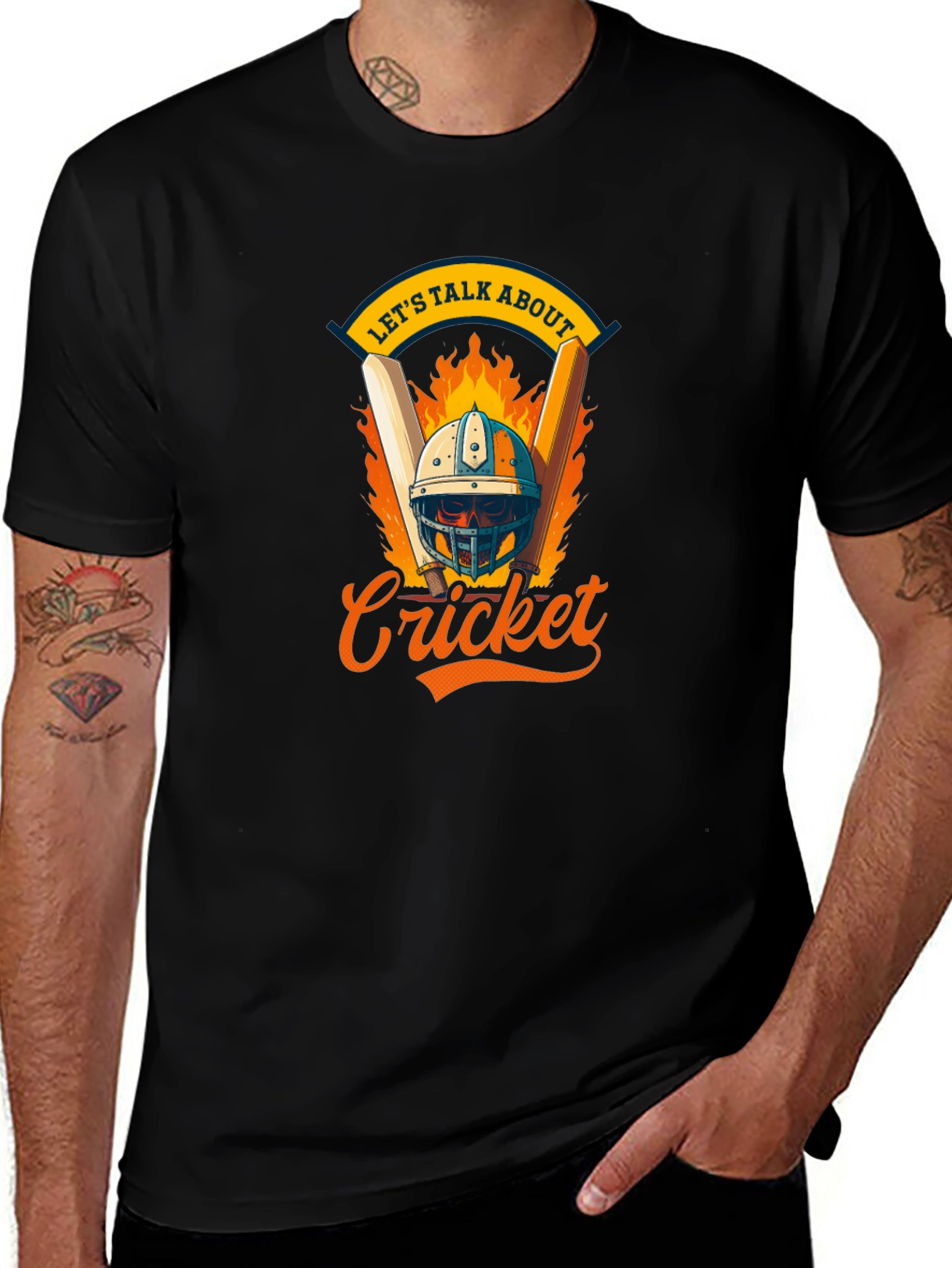 Variant 15 of Cricket Fan T-Shirt - Let's Talk About Cricket