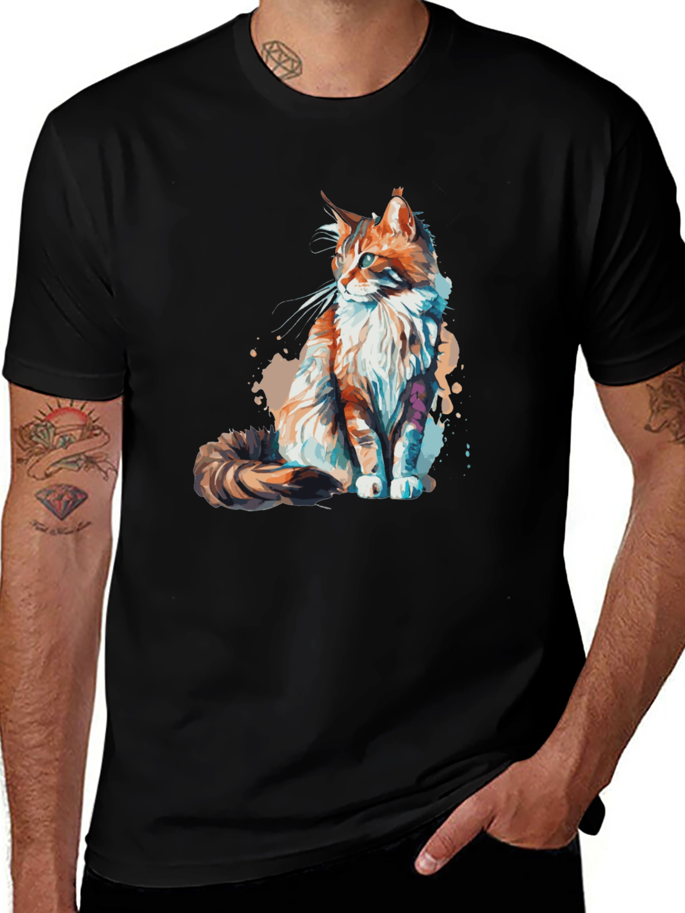 Variant 18 of Stylish Cat Graphic Tee - Perfect for Cat Lovers!