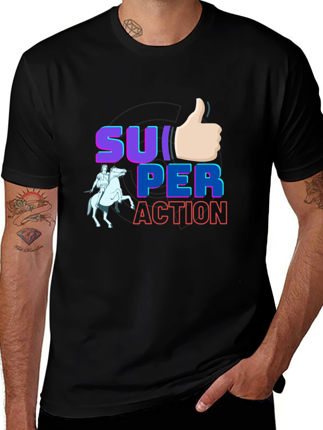 Variant 29 of Super Action T-Shirt - Stylish Graphic Tee