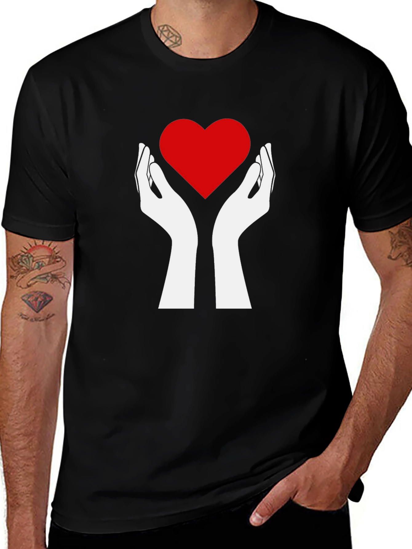 Variant 15 of Heart in Hand Graphic Tee - Love & Support