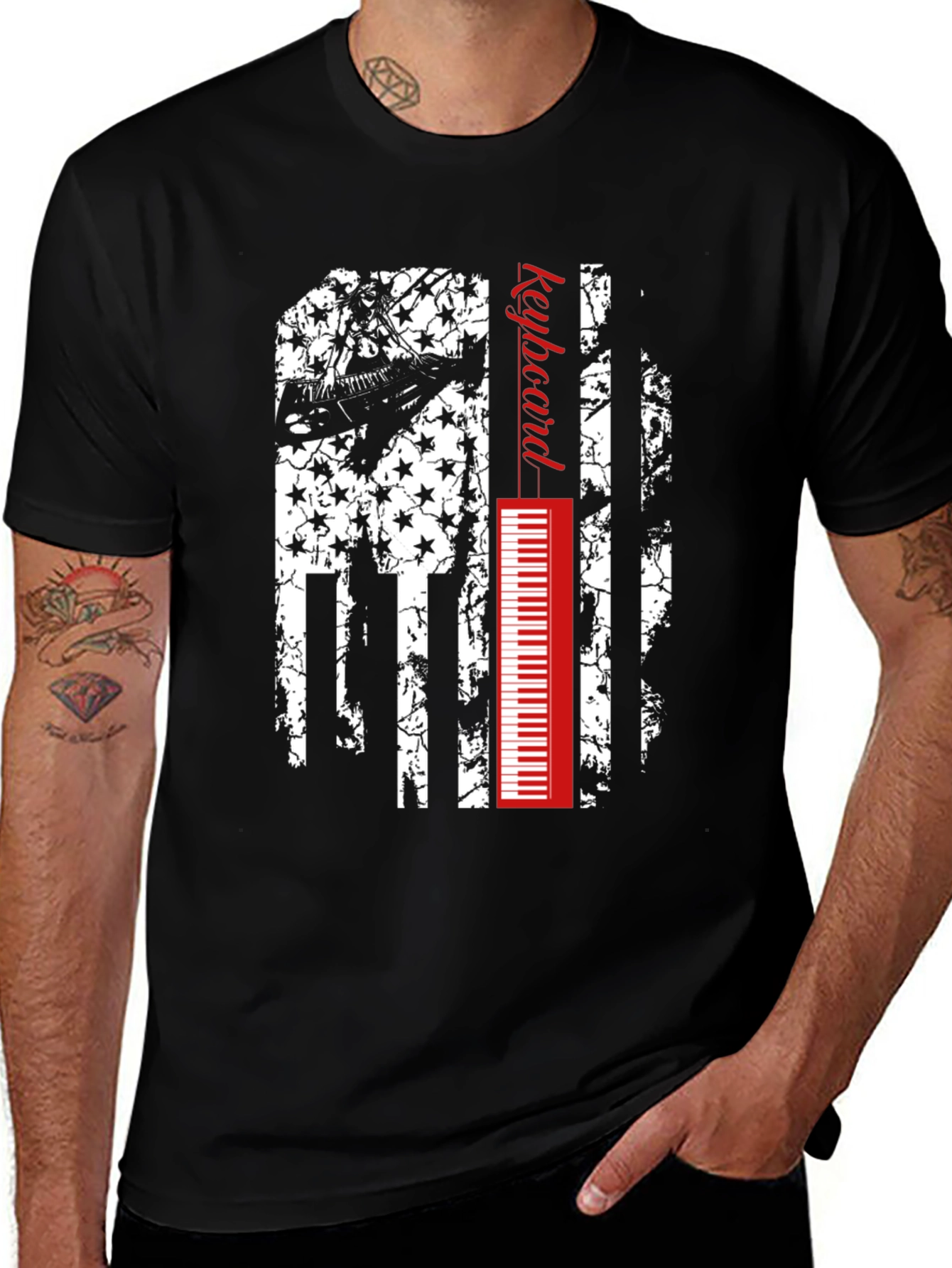 Variant 24 of Keyboard American Flag Graphic Tee